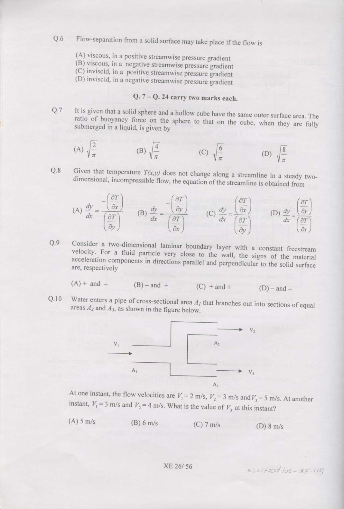 GATE 2007 Engineering Sciences (XE) Question Paper with Answer Key - Page 26