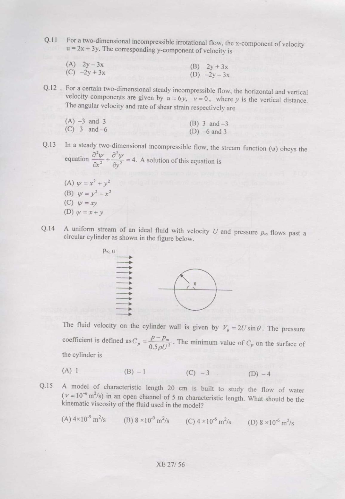 GATE 2007 Engineering Sciences (XE) Question Paper with Answer Key - Page 27