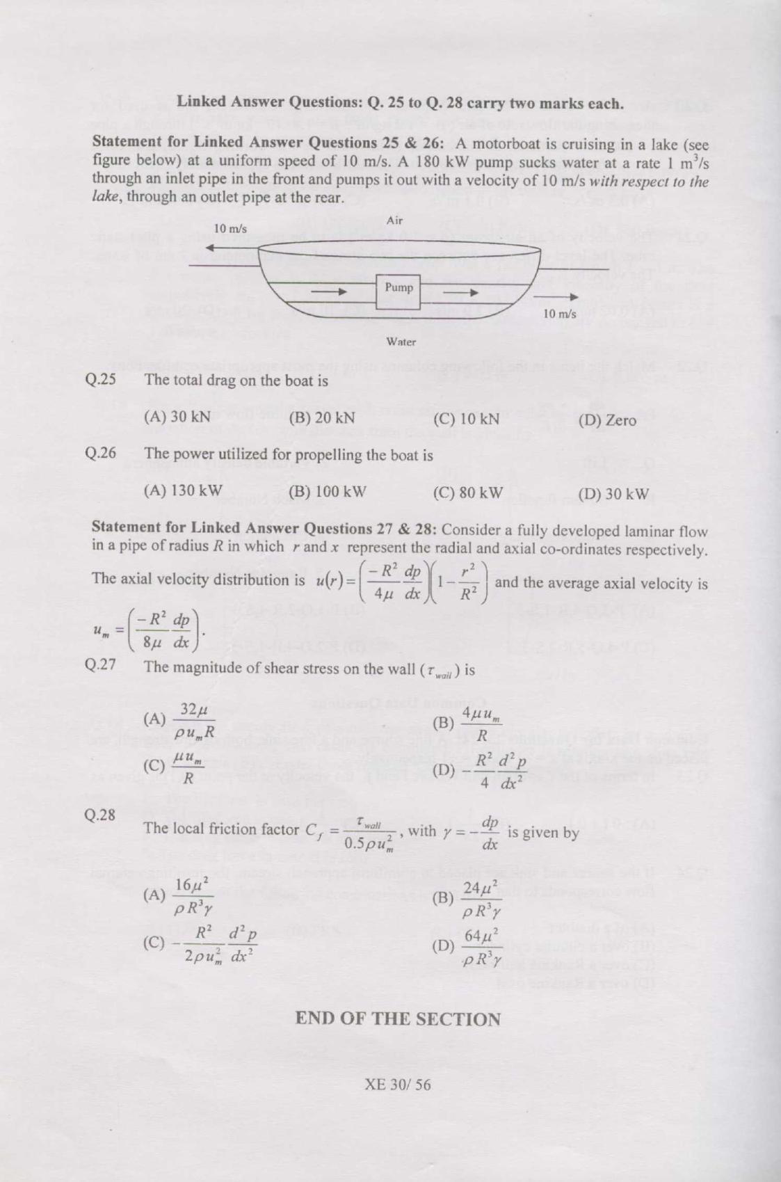 GATE 2007 Engineering Sciences (XE) Question Paper with Answer Key - Page 30