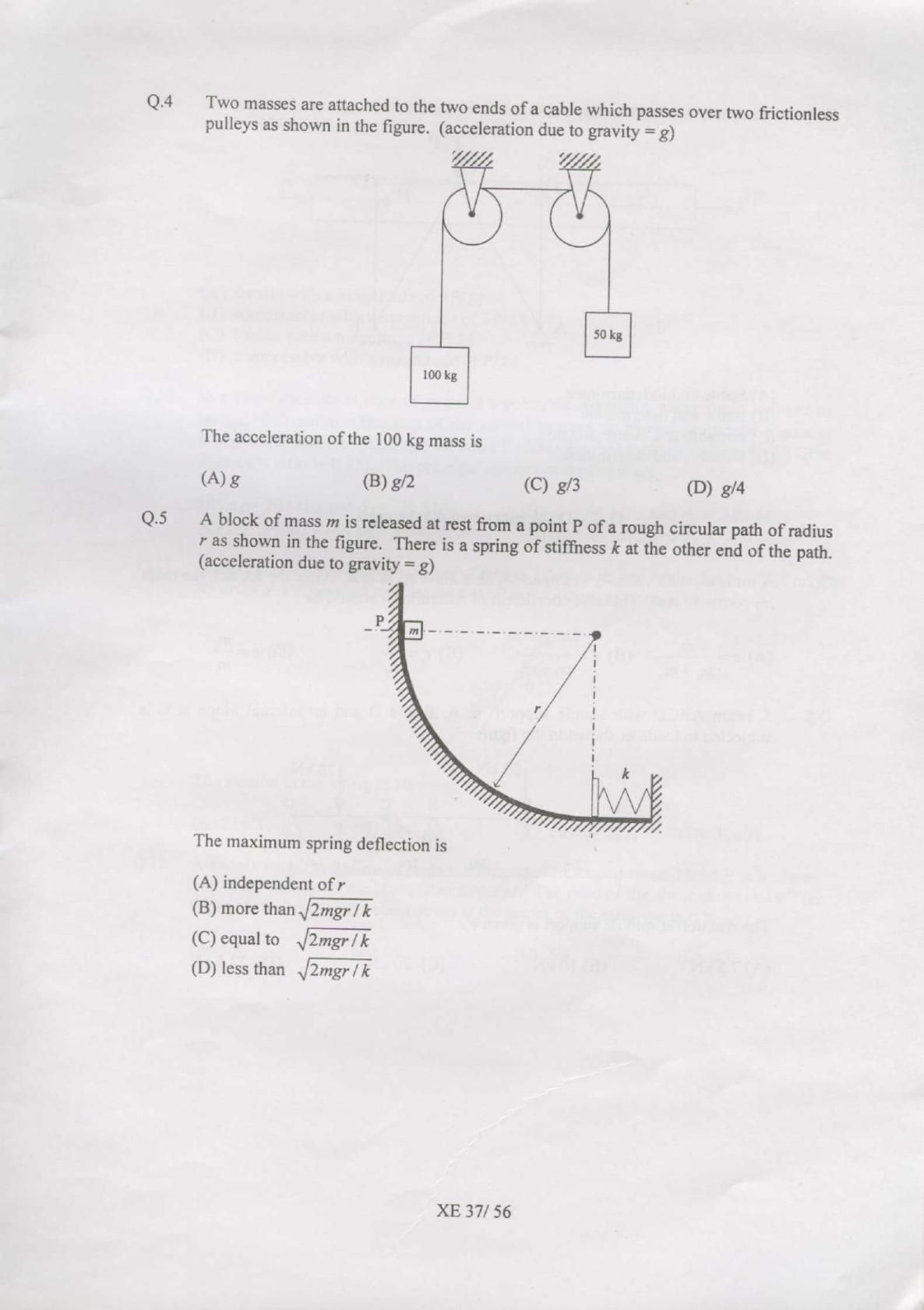 GATE 2007 Engineering Sciences (XE) Question Paper with Answer Key - Page 37
