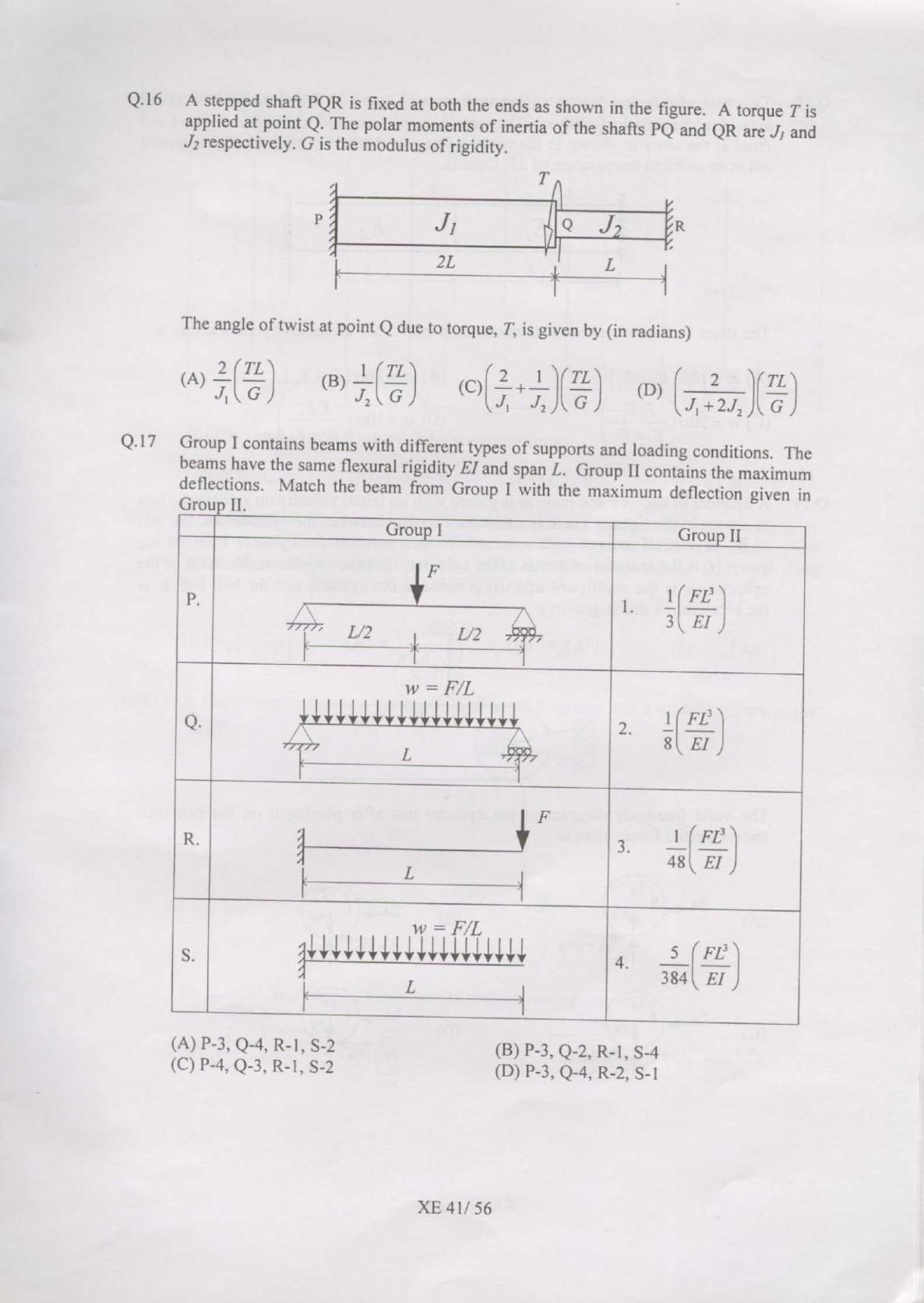 GATE 2007 Engineering Sciences (XE) Question Paper with Answer Key - Page 41