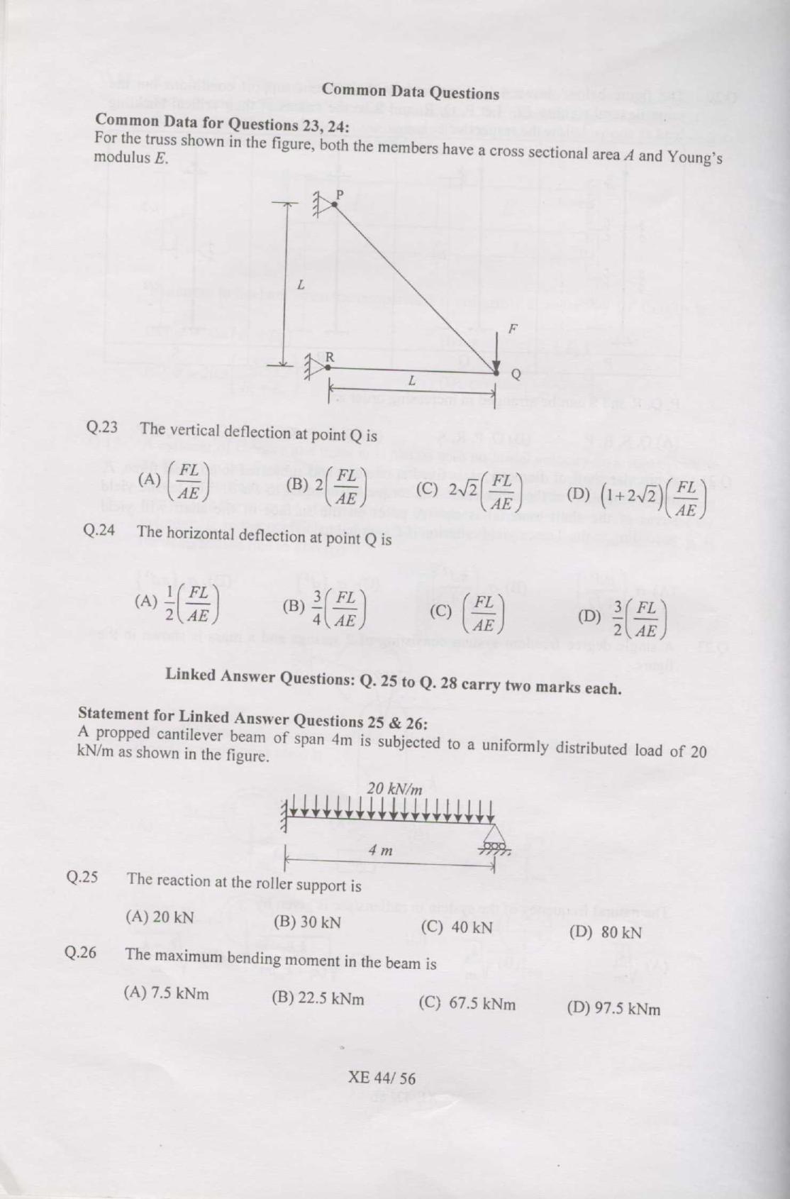 GATE 2007 Engineering Sciences (XE) Question Paper with Answer Key - Page 44