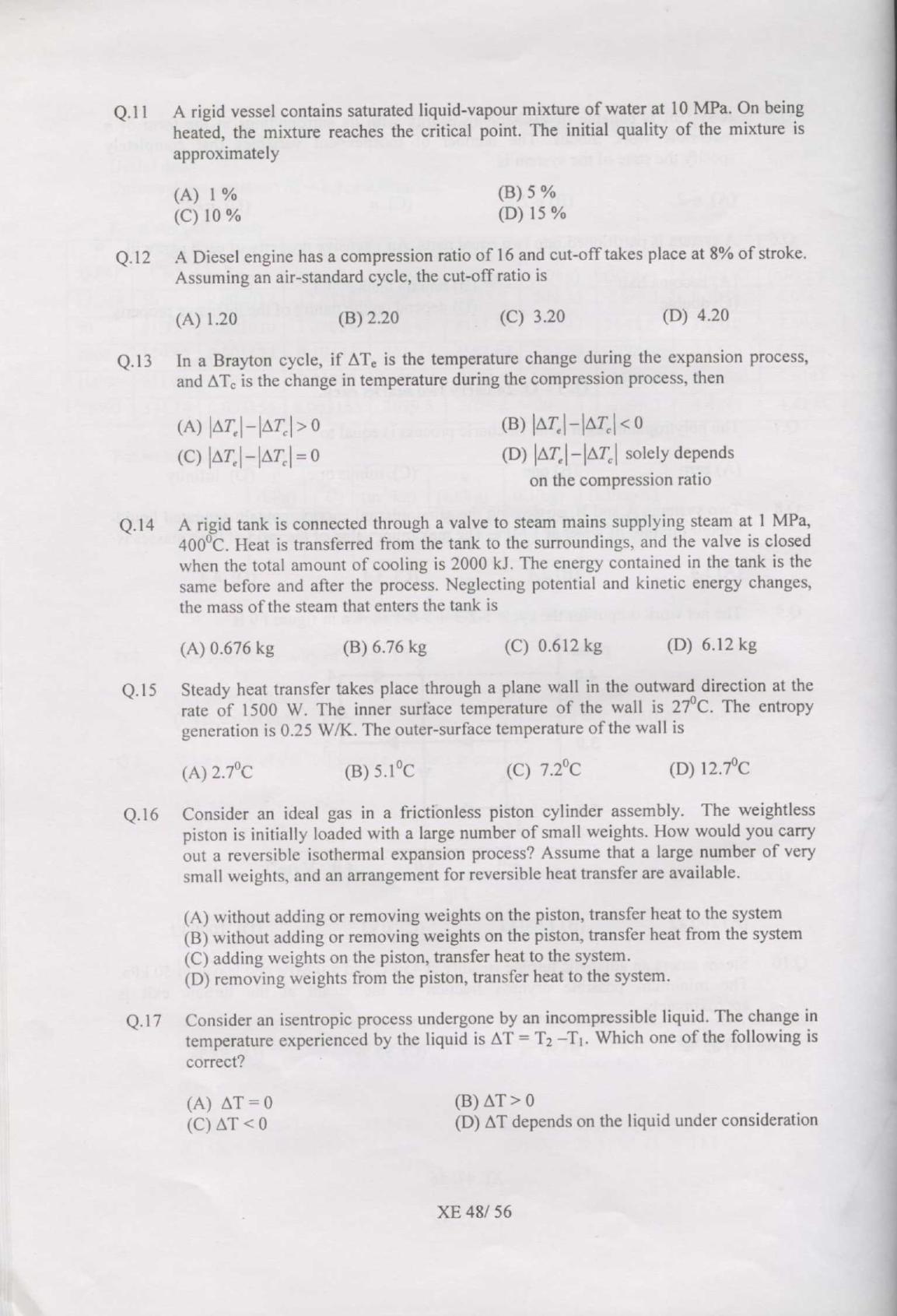 GATE 2007 Engineering Sciences (XE) Question Paper with Answer Key - Page 48