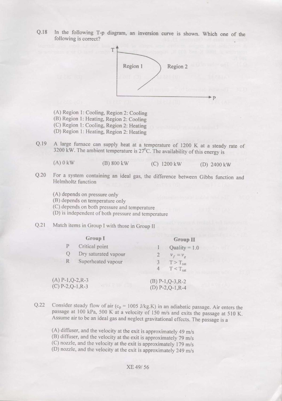 GATE 2007 Engineering Sciences (XE) Question Paper with Answer Key - Page 49