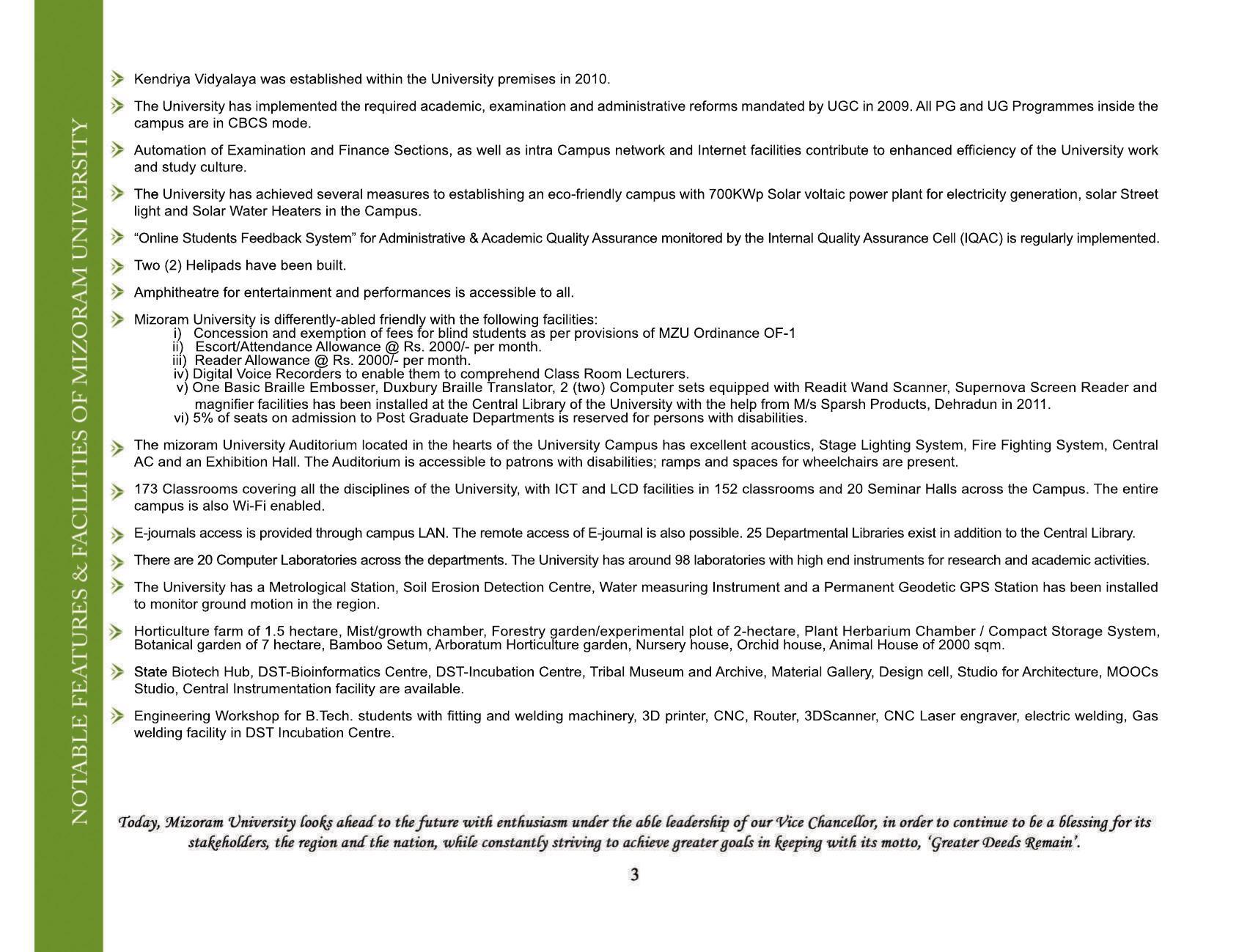 Mizoram University, Aizawl 2021-22 (Prospectus) - Page 5
