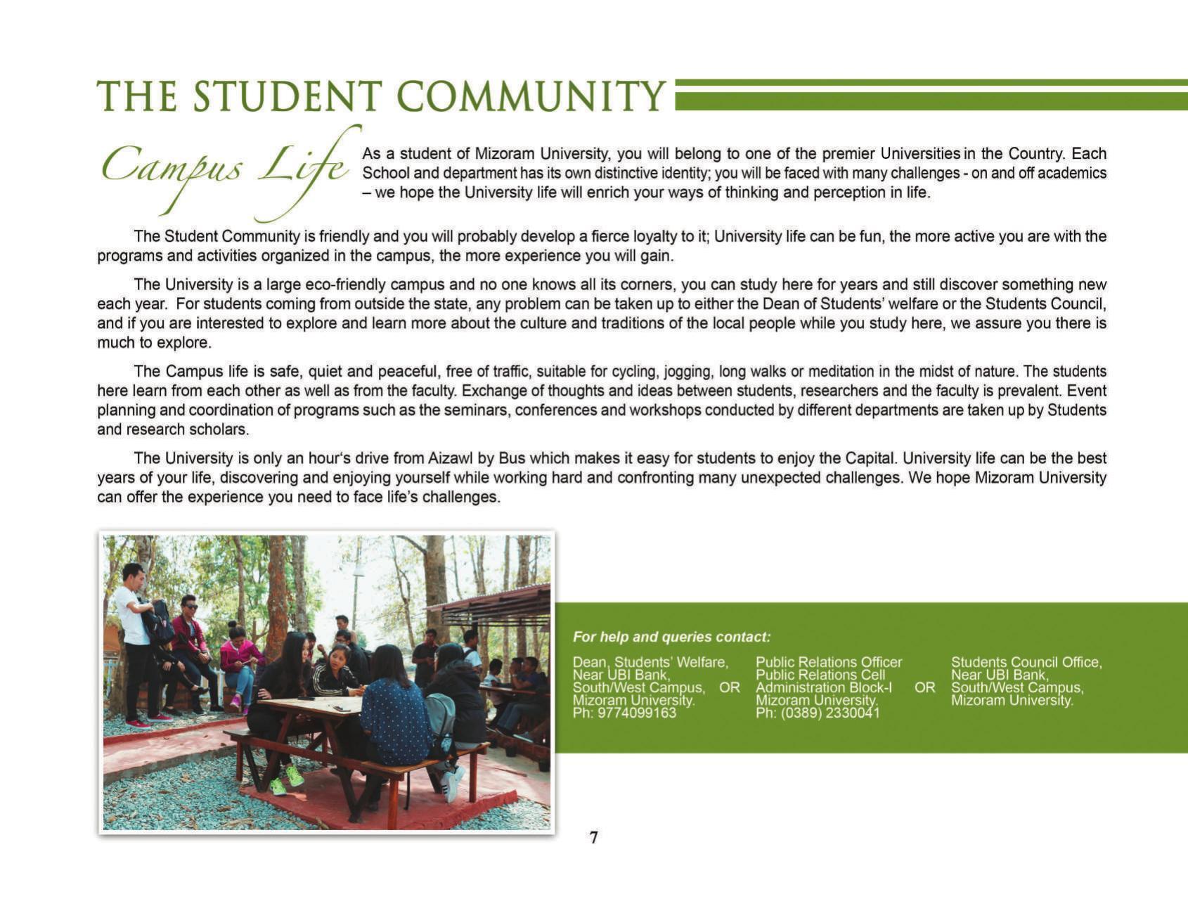 Mizoram University, Aizawl 2021-22 (Prospectus) - Page 9