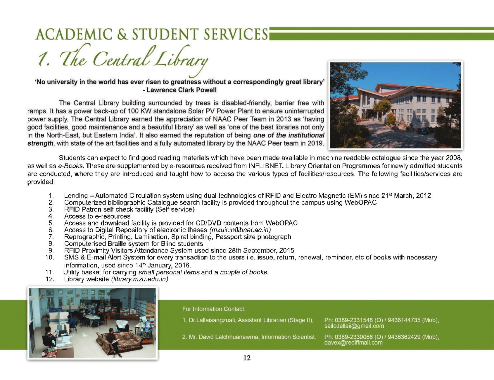Mizoram University, Aizawl 2021-22 (Prospectus) - Page 14