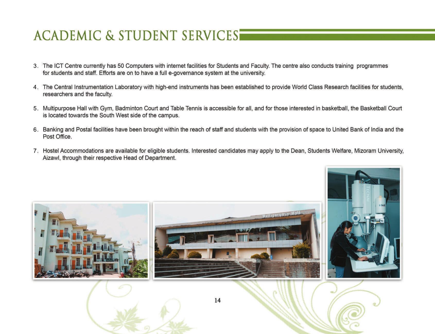 Mizoram University, Aizawl 2021-22 (Prospectus) - Page 16