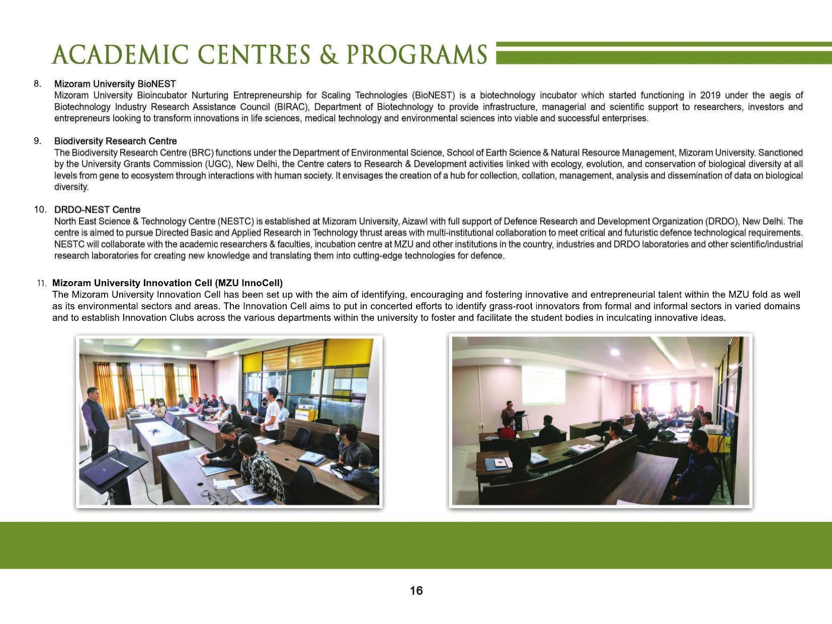 Mizoram University, Aizawl 2021-22 (Prospectus) - Page 18
