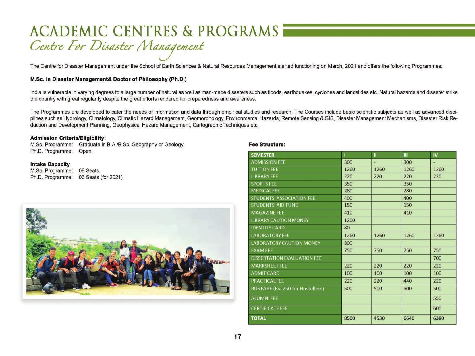 Mizoram University, Aizawl 2021-22 (Prospectus) - Page 19