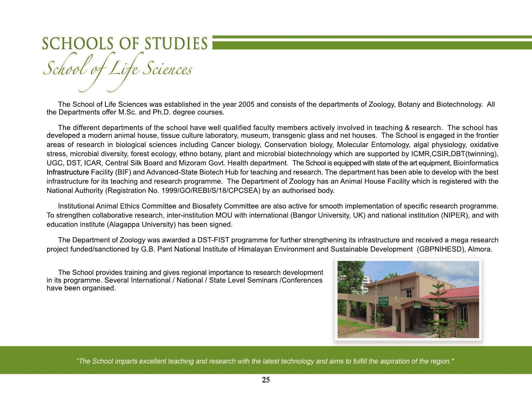 Mizoram University, Aizawl 2021-22 (Prospectus) - Page 27