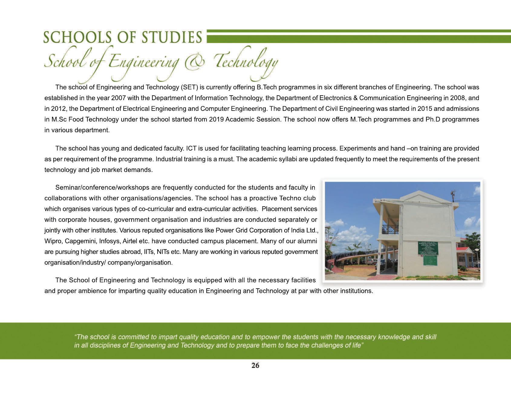 Mizoram University, Aizawl 2021-22 (Prospectus) - Page 28