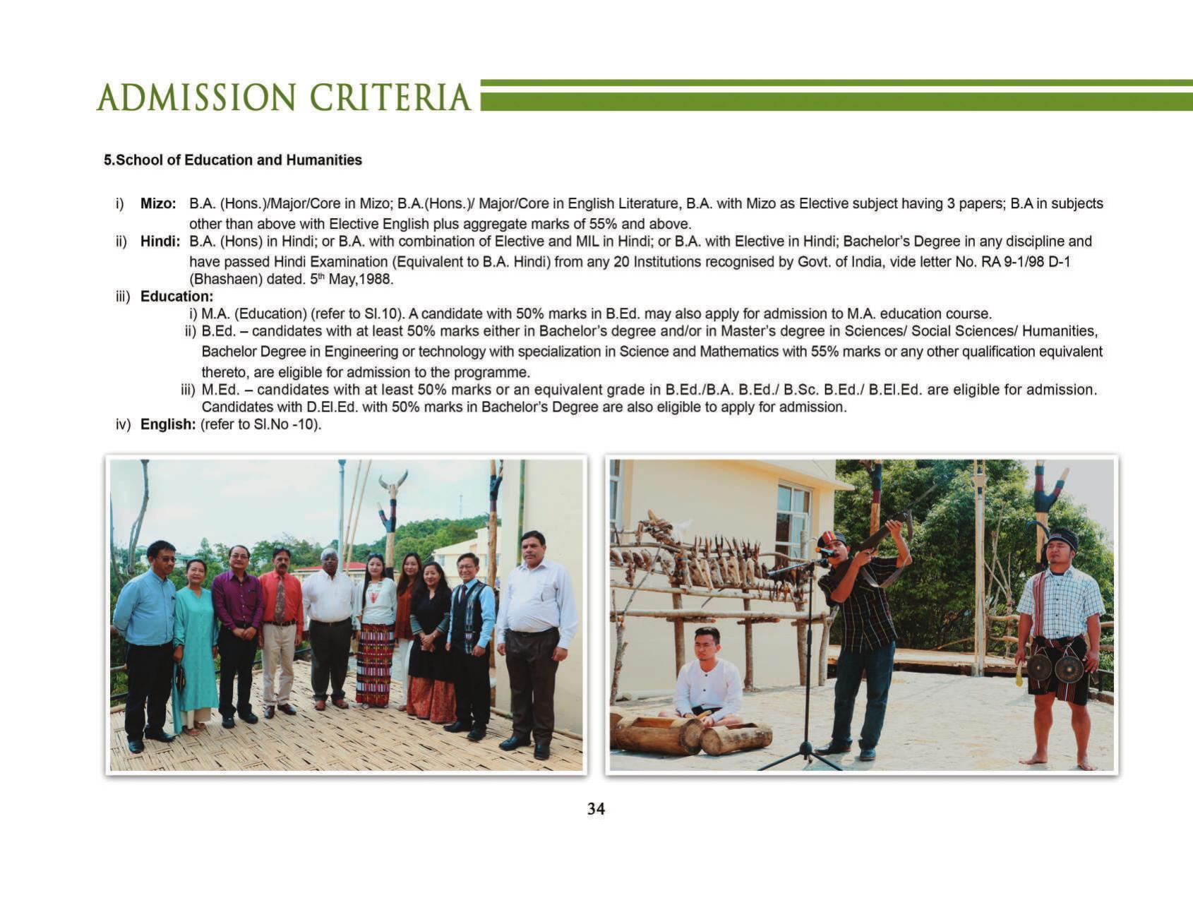 Mizoram University, Aizawl 2021-22 (Prospectus) - Page 36