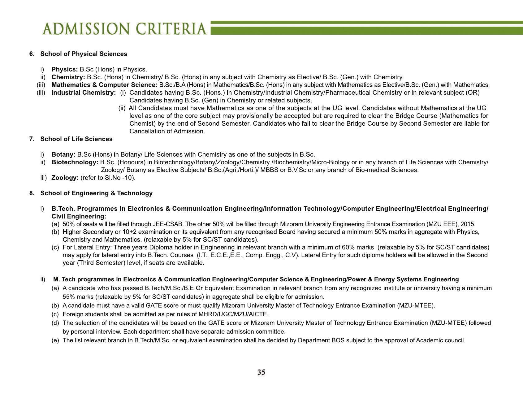 Mizoram University, Aizawl 2021-22 (Prospectus) - Page 37