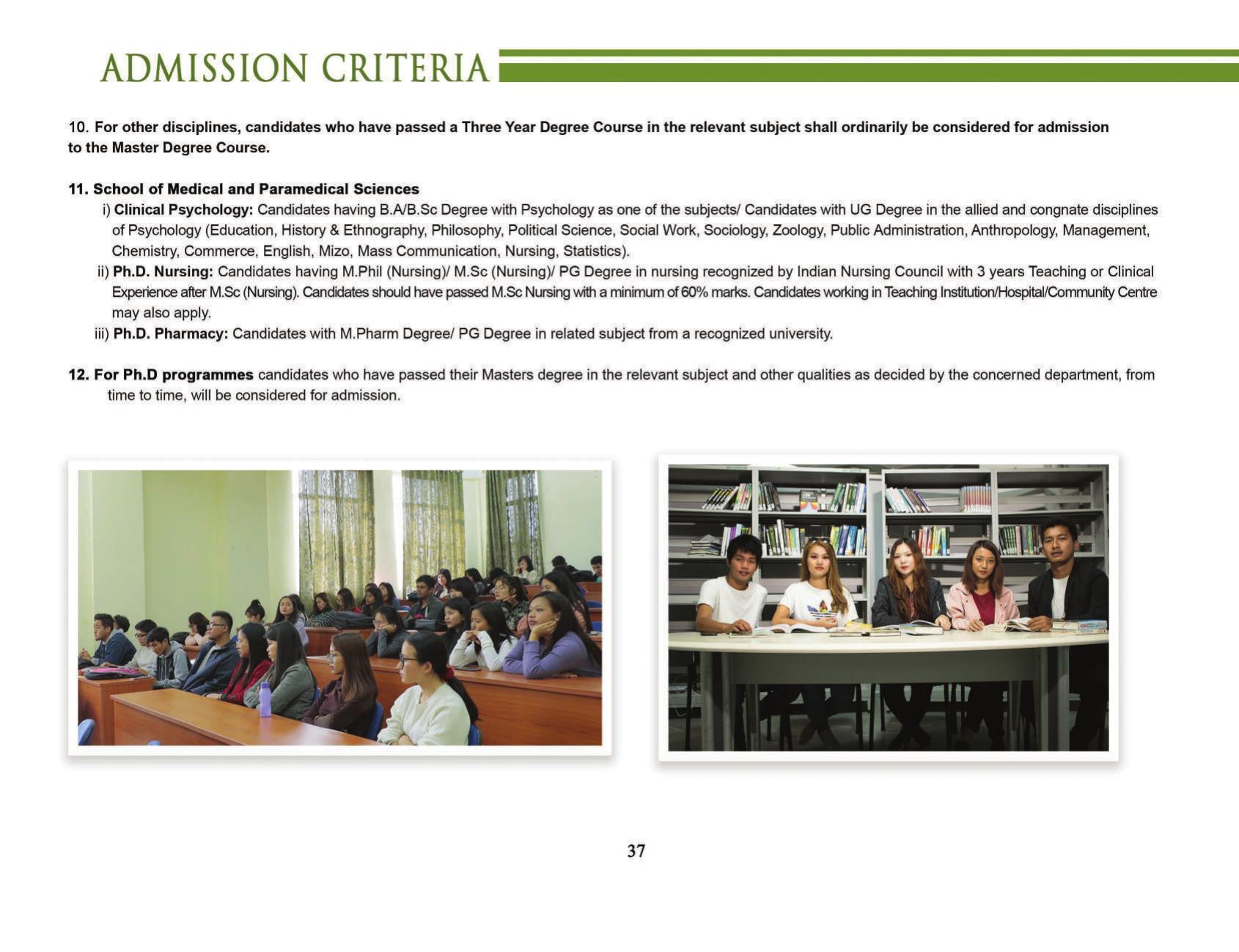 Mizoram University, Aizawl 2021-22 (Prospectus) - Page 39