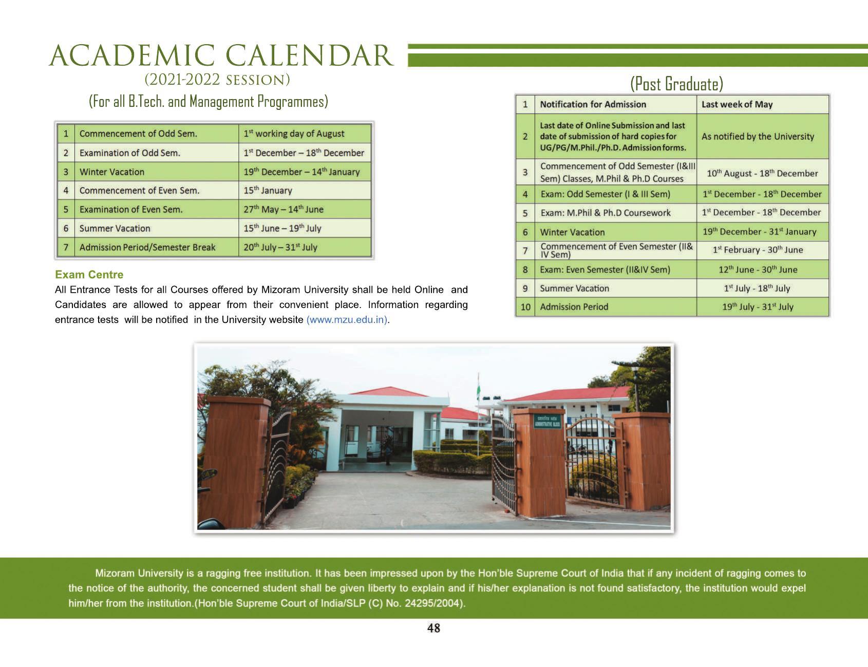 Mizoram University, Aizawl 2021-22 (Prospectus) - Page 50