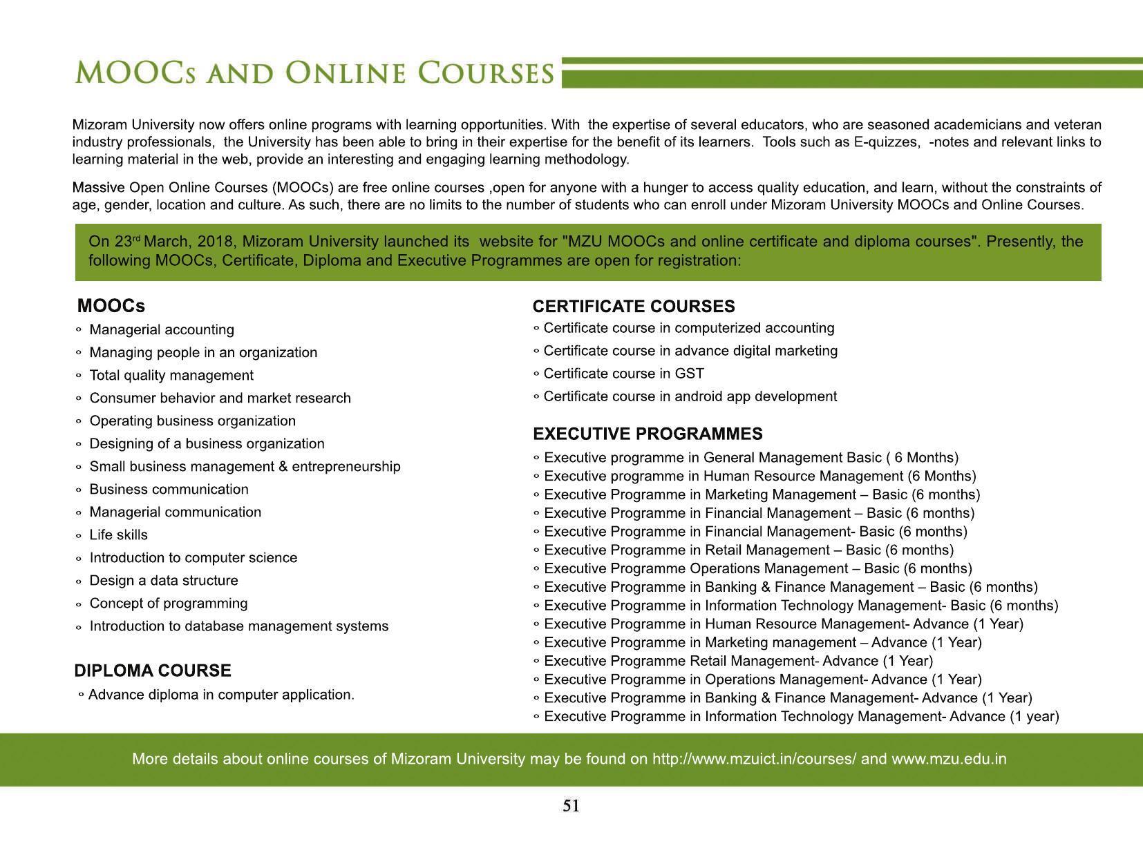 Mizoram University, Aizawl 2021-22 (Prospectus) - Page 53