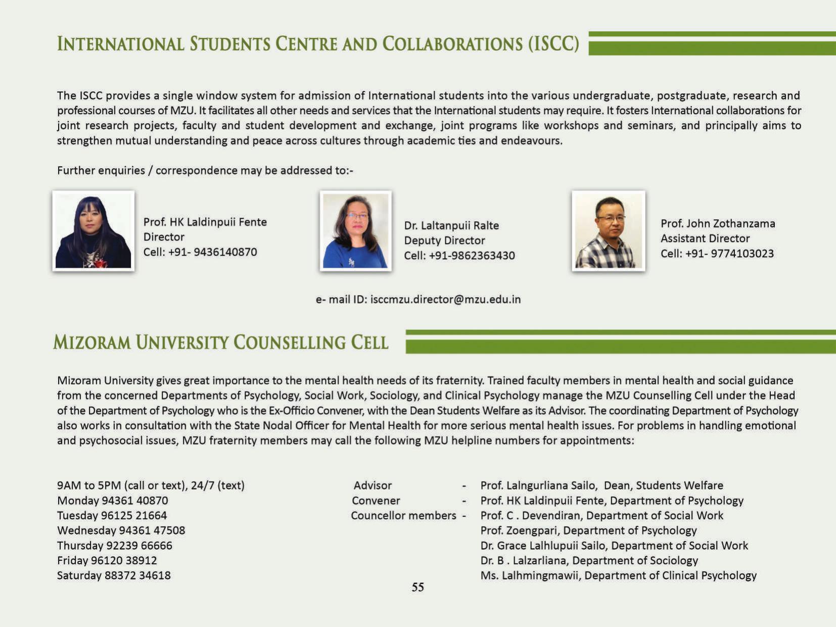 Mizoram University, Aizawl 2021-22 (Prospectus) - Page 57