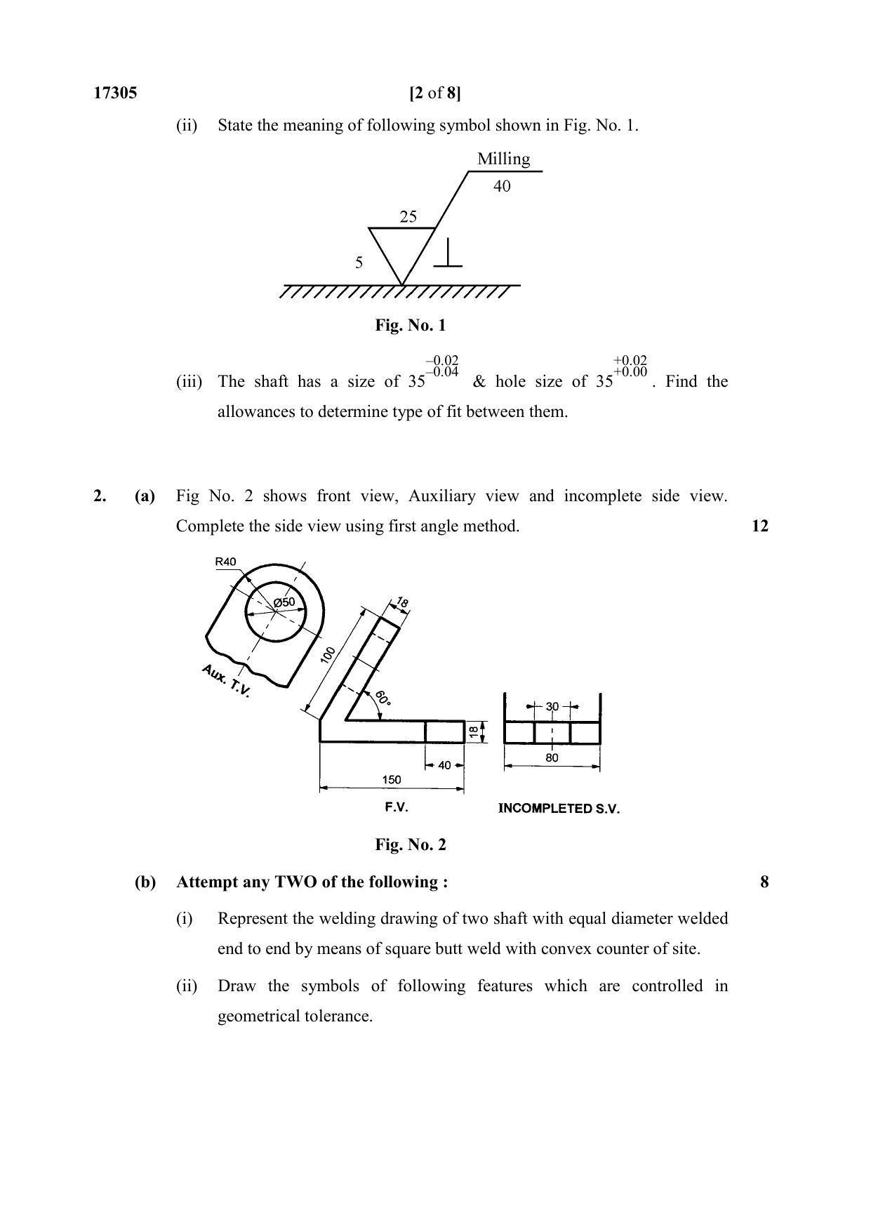 MSBTE Summer Question Paper 2019 - Mechanical Engineering Drawing - Page 2