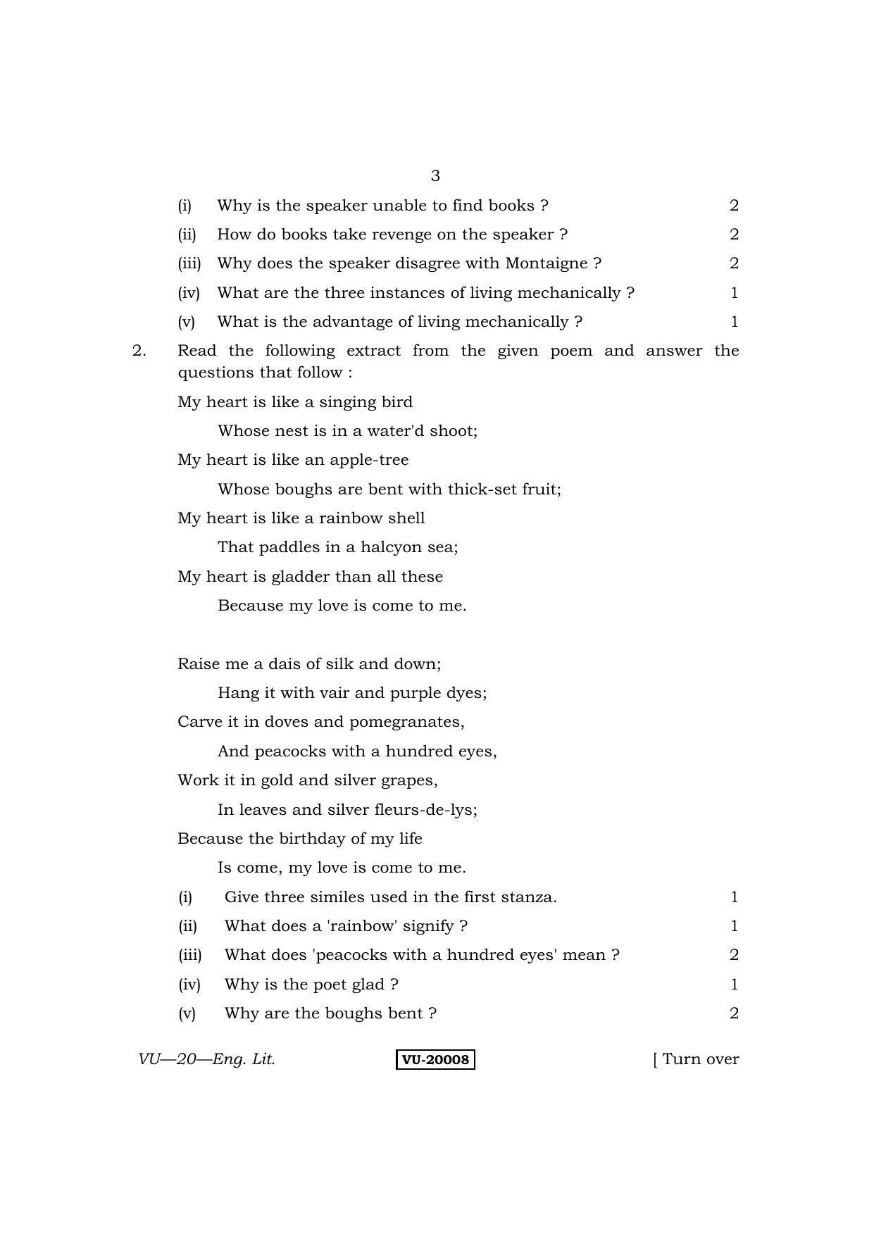 RBSE English Literature 2013 Varishtha Upadhyay Question Paper - Page 3