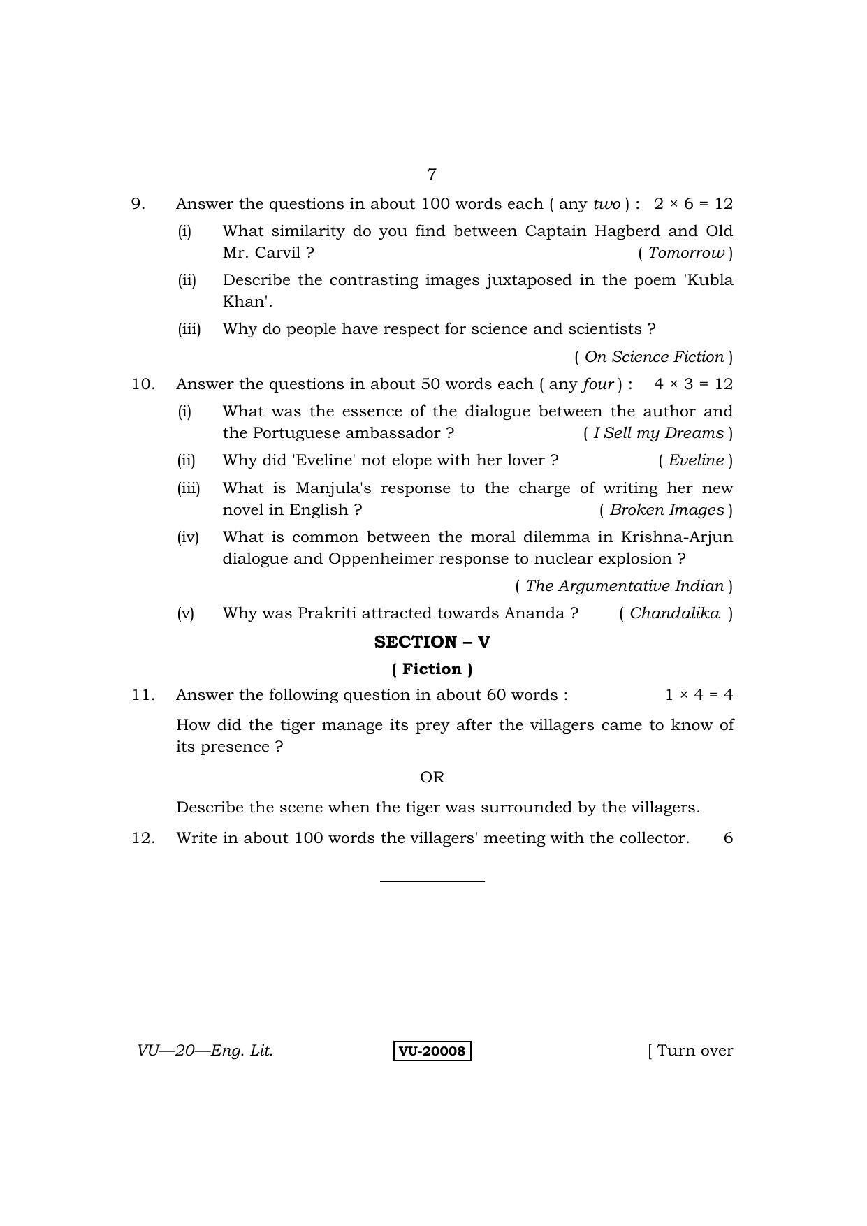 RBSE English Literature 2013 Varishtha Upadhyay Question Paper - Page 7
