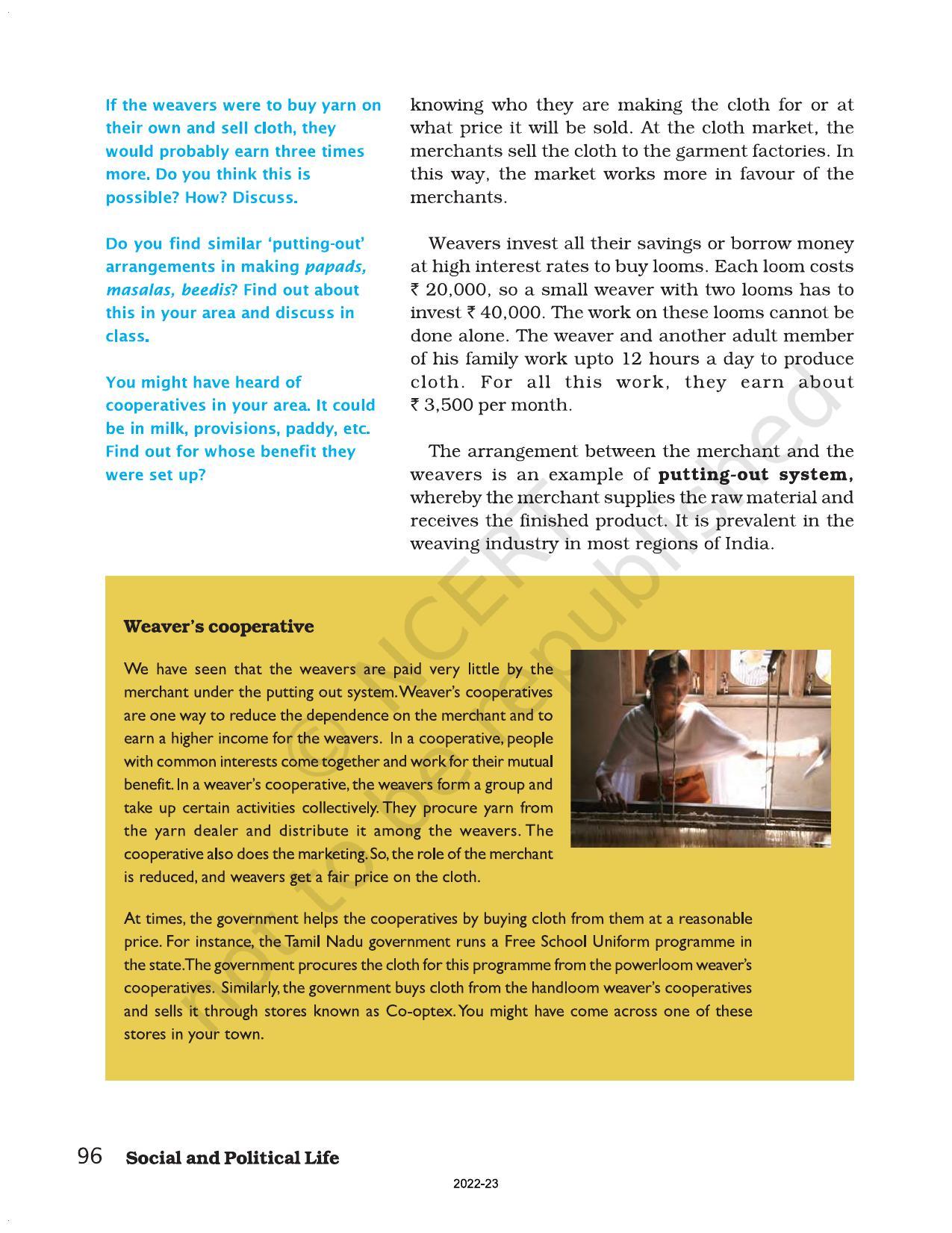 NCERT Book for Class 7 Social Science(Civics): Chapter 8-A Shirt in the Market - Page 5