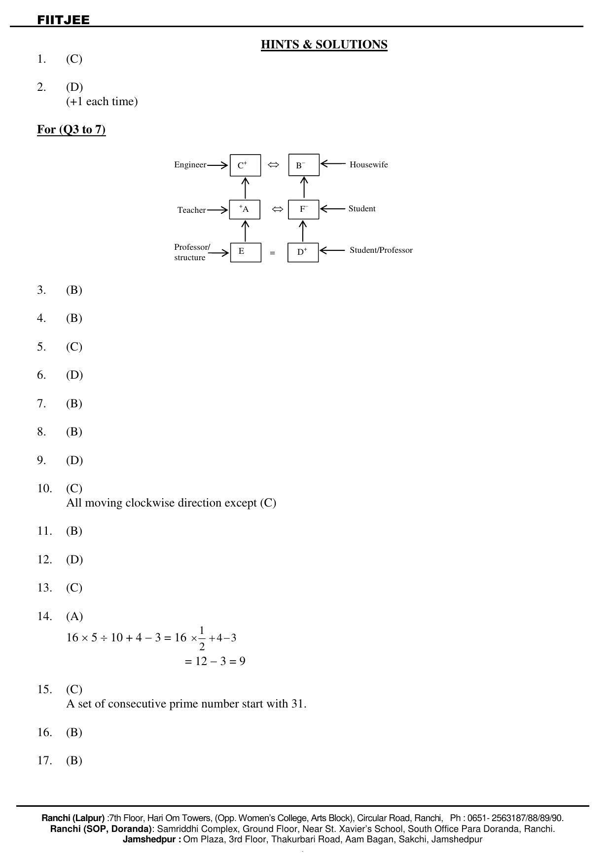 Jharkhand (JAC) NTSE 2019-20 MAT Answer Key & Notes - Page 2