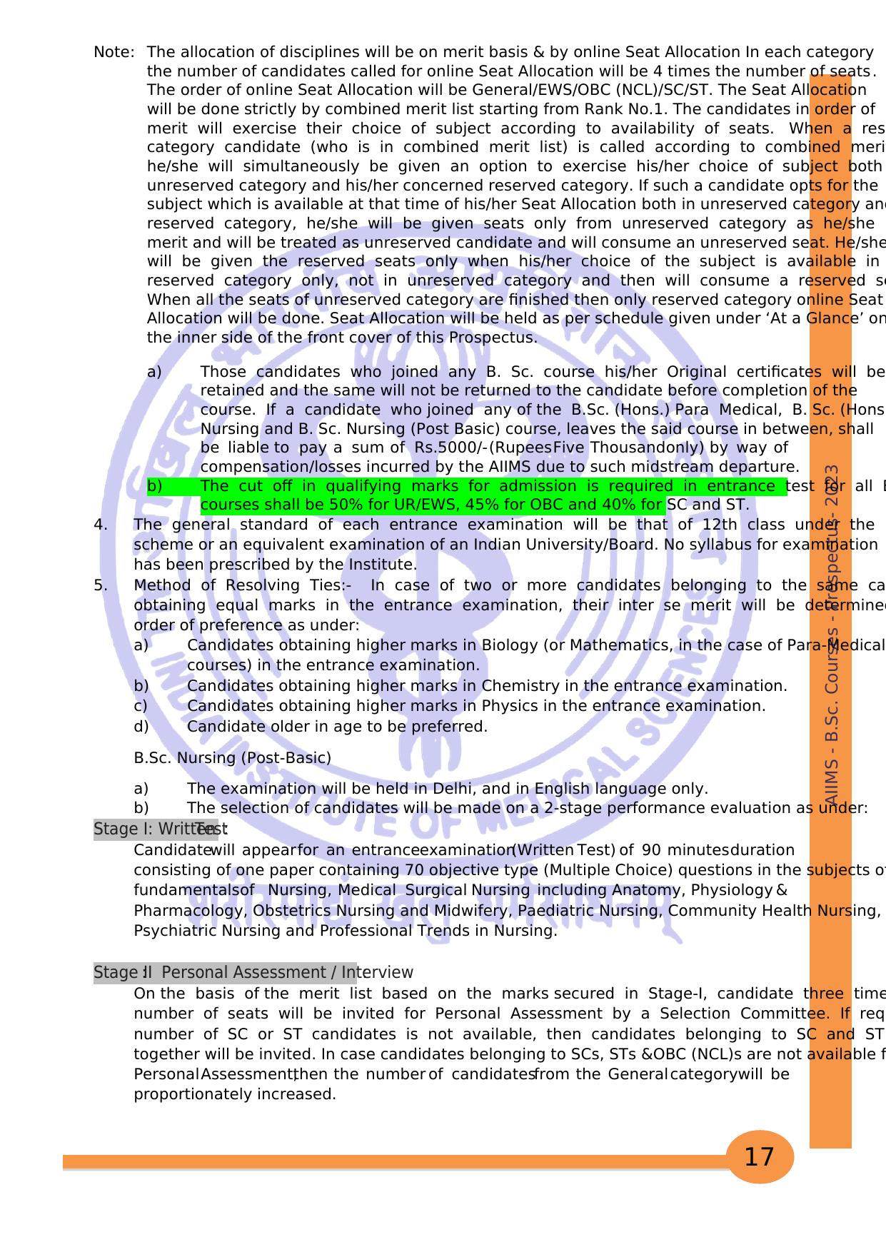 AIIMS B.Sc Nursing Syllabus - Page 2