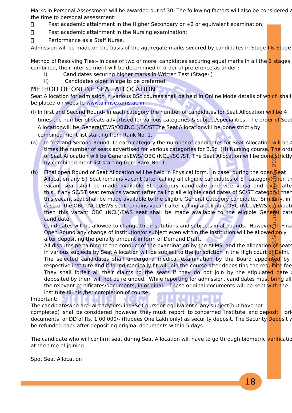 AIIMS B.Sc Nursing Syllabus - Page 3