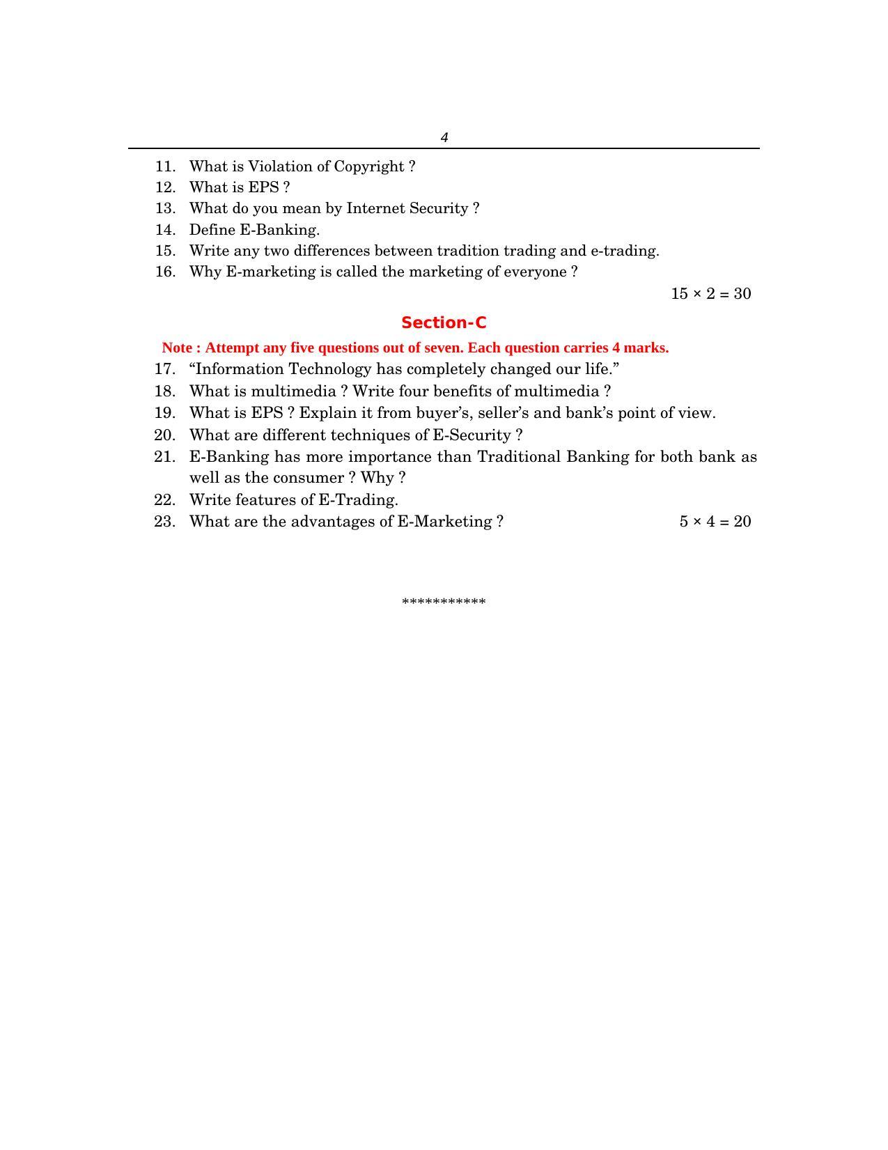 PSEB Class 12 Fundamental Of E-Bussiness Model Papers - Page 4