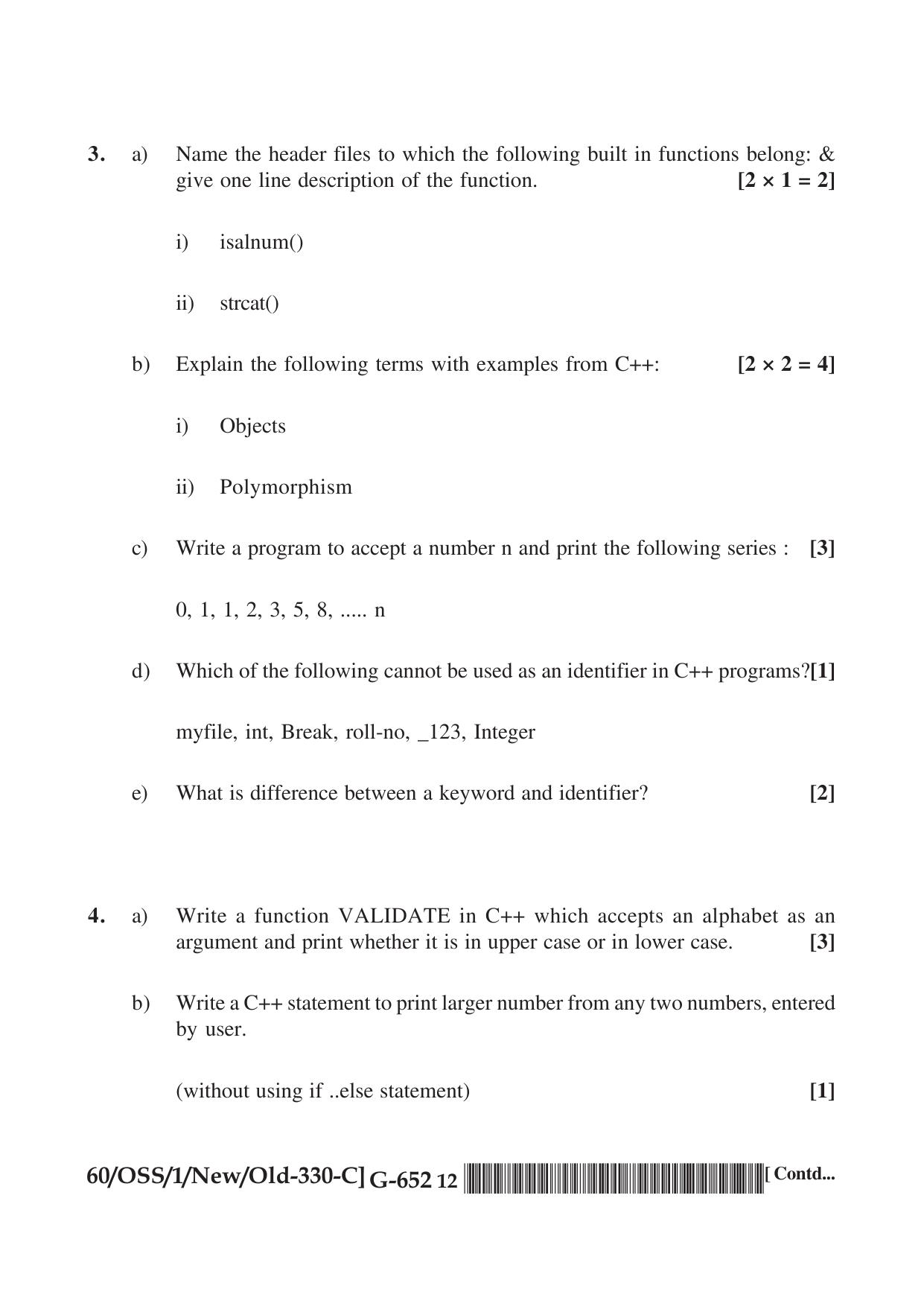 NIOS Jan-Feb 2021 Class 12 Computer Science (SET C) Question Paper - Page 12