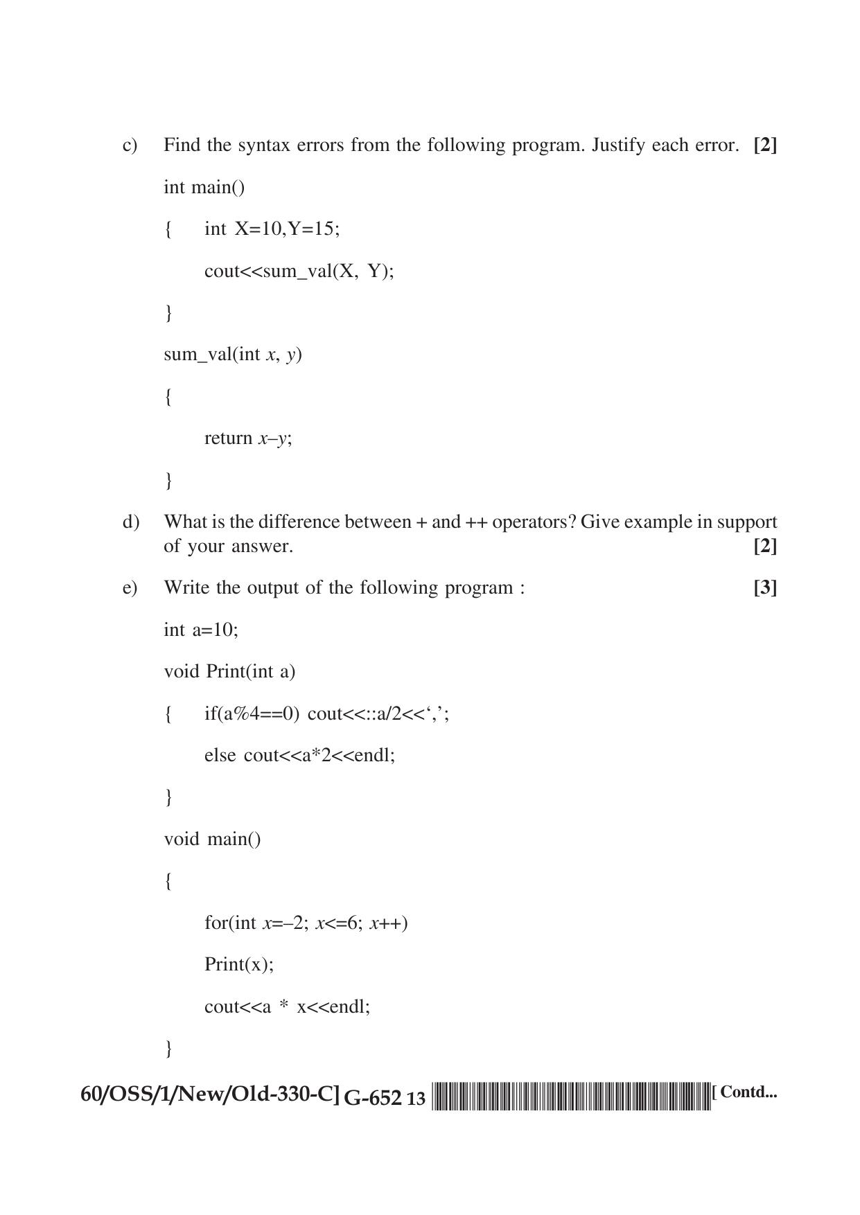 NIOS Jan-Feb 2021 Class 12 Computer Science (SET C) Question Paper - Page 13