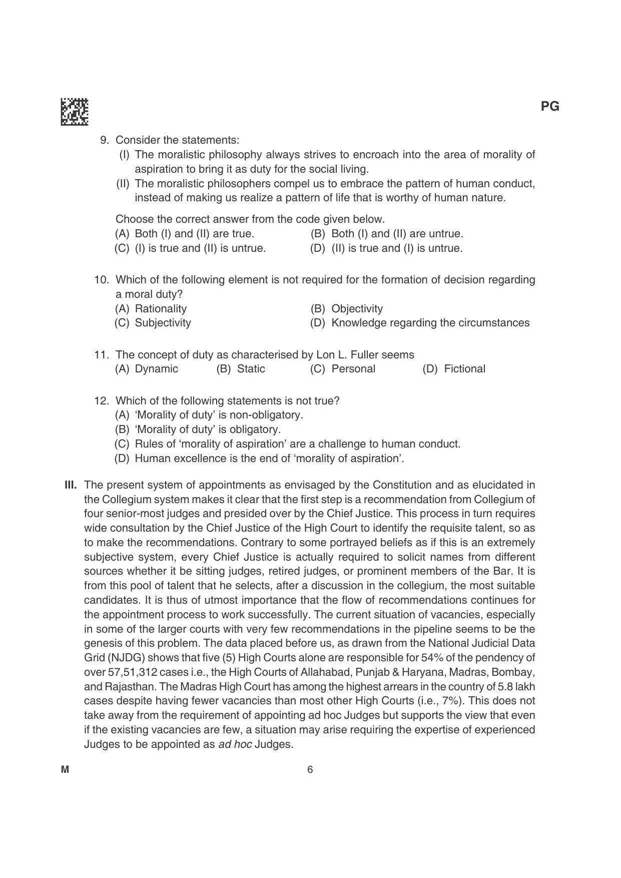 CLAT 2022 PG Question Papers - Page 6