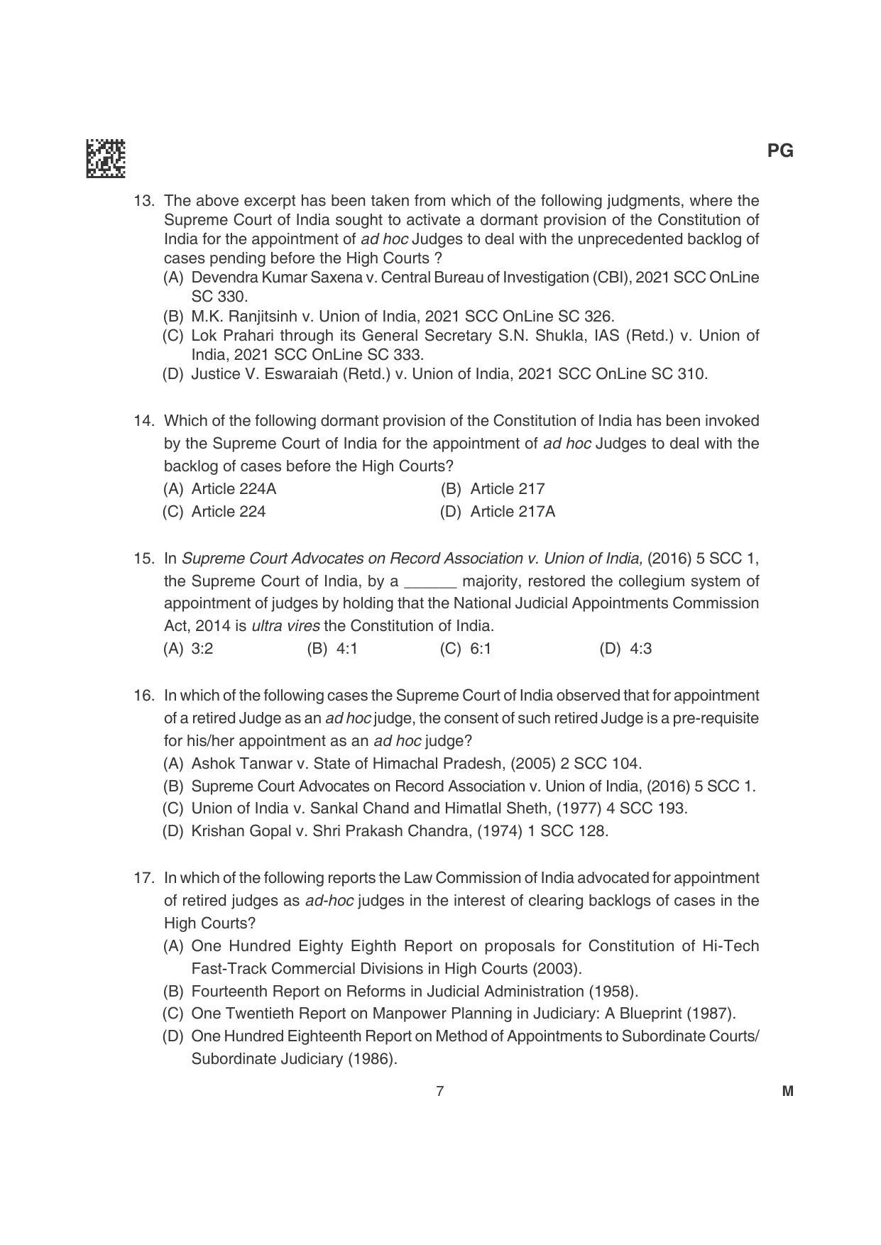 CLAT 2022 PG Question Papers - Page 7
