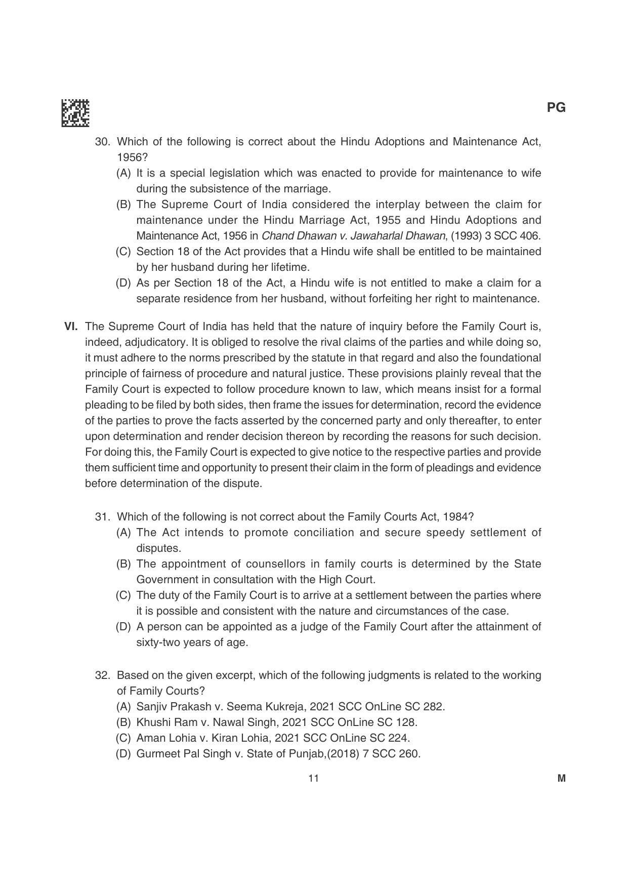 CLAT 2022 PG Question Papers - Page 11