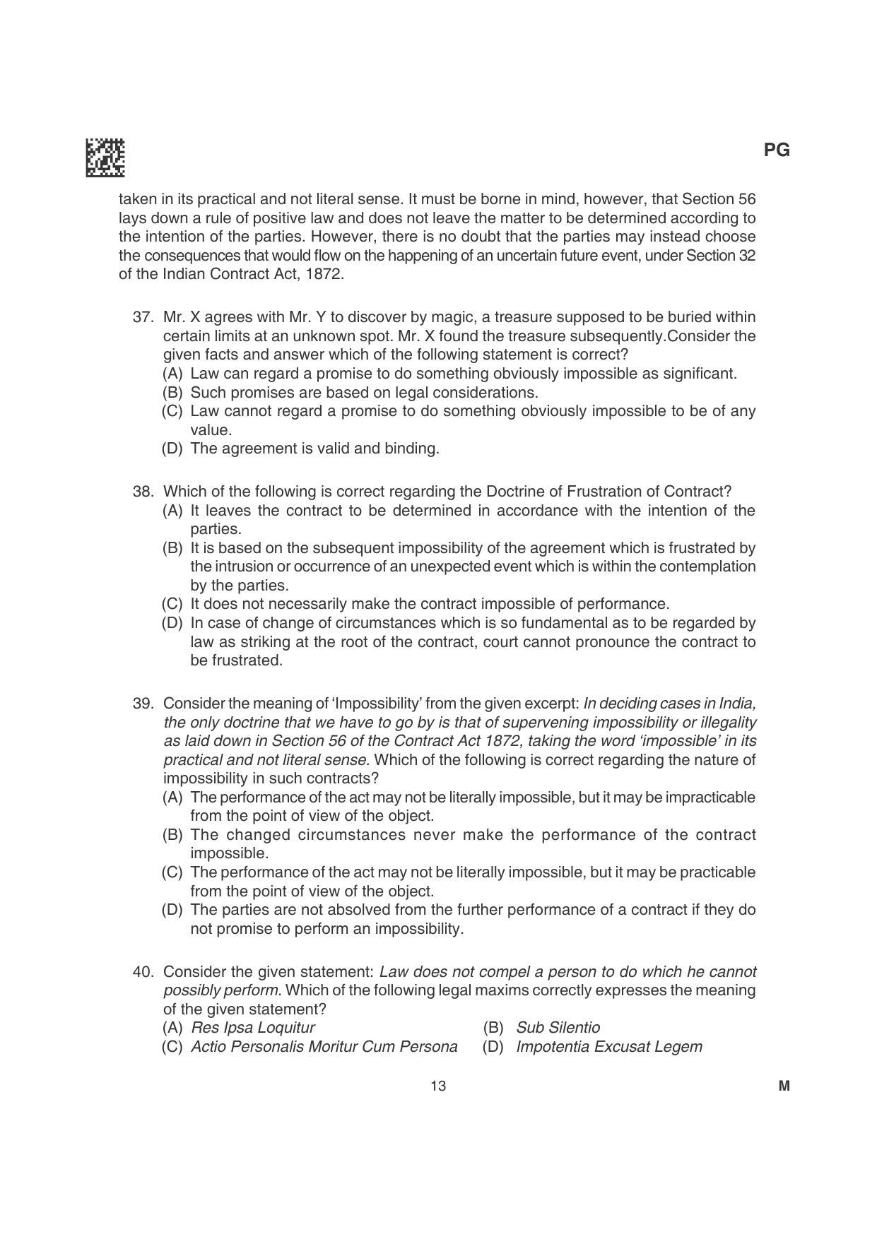 CLAT 2022 PG Question Papers - Page 13