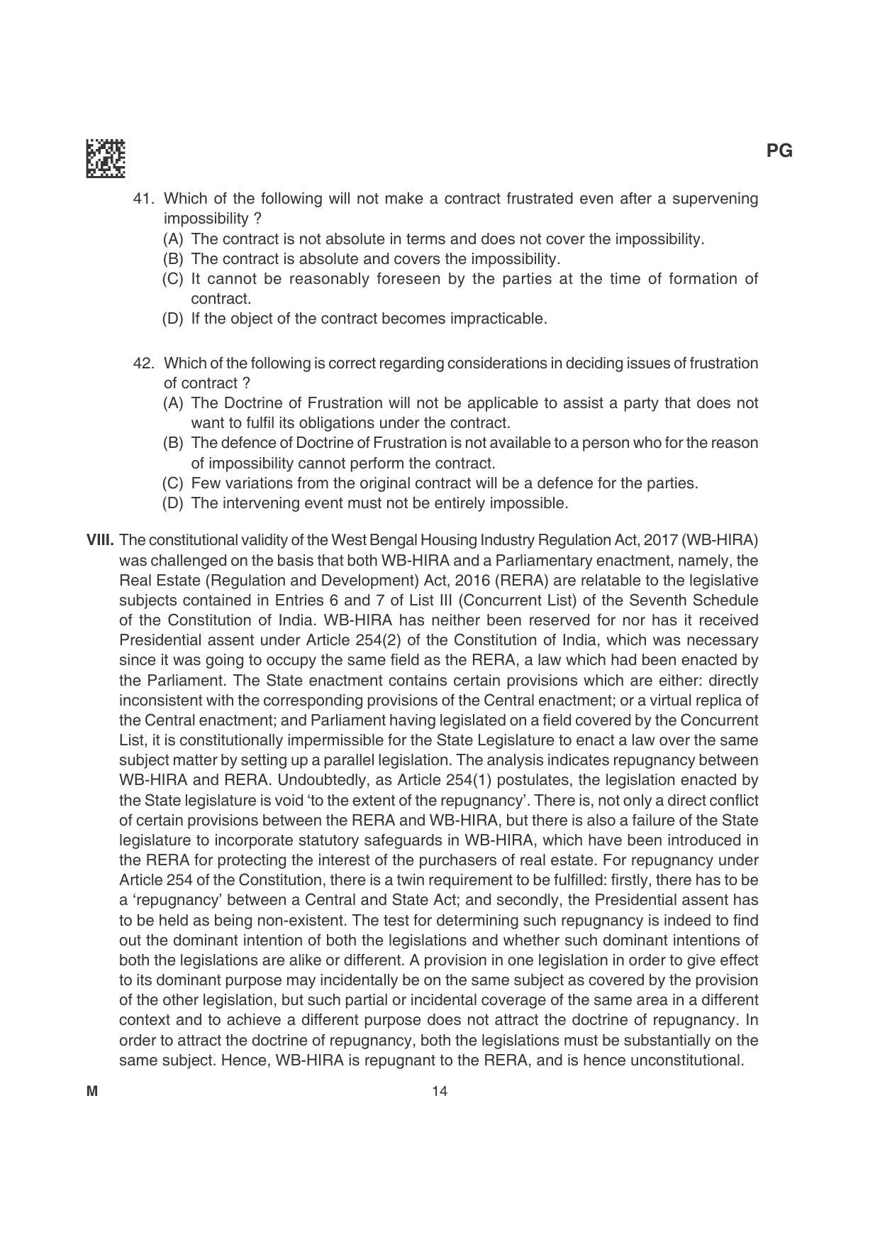 CLAT 2022 PG Question Papers - Page 14