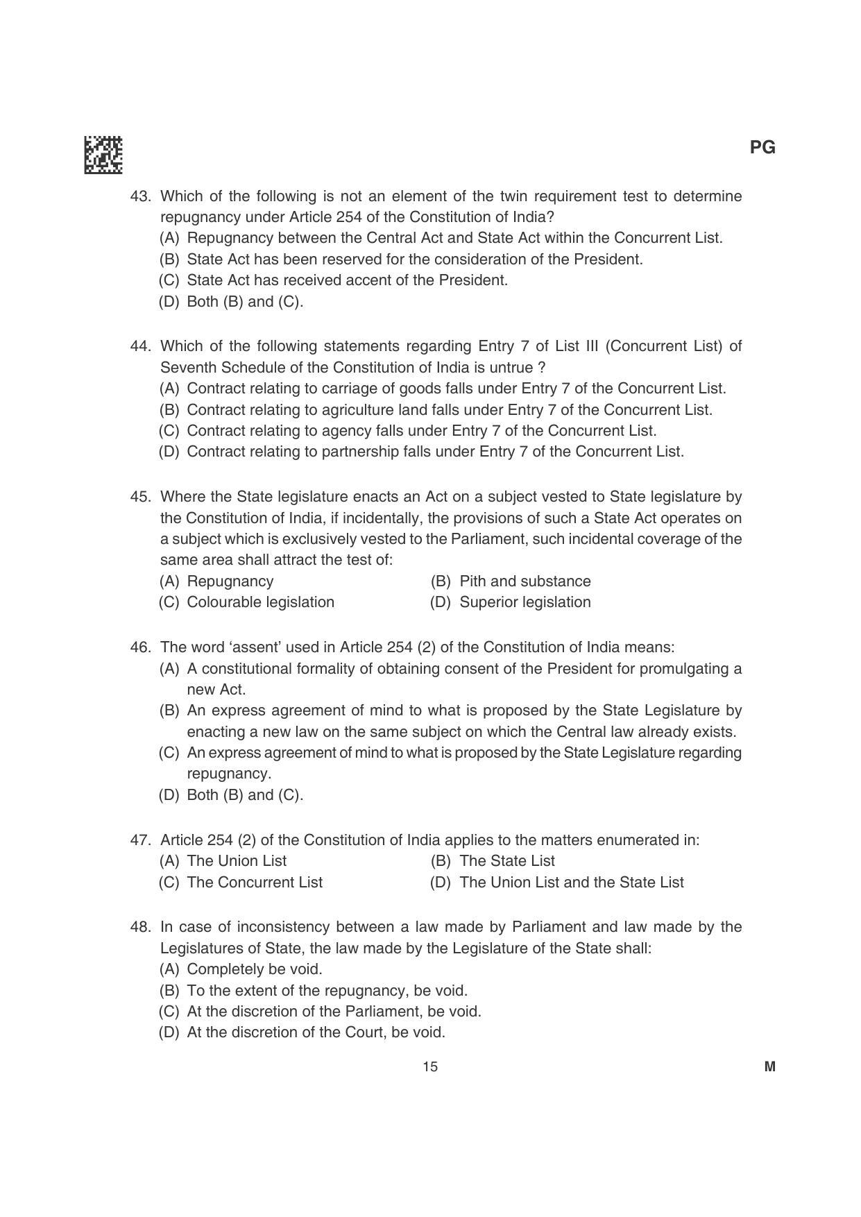 CLAT 2022 PG Question Papers - Page 15