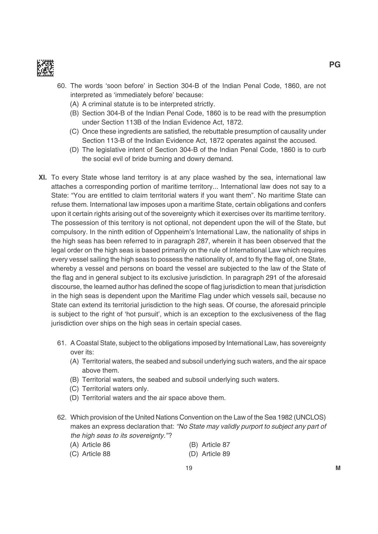 CLAT 2022 PG Question Papers - Page 19