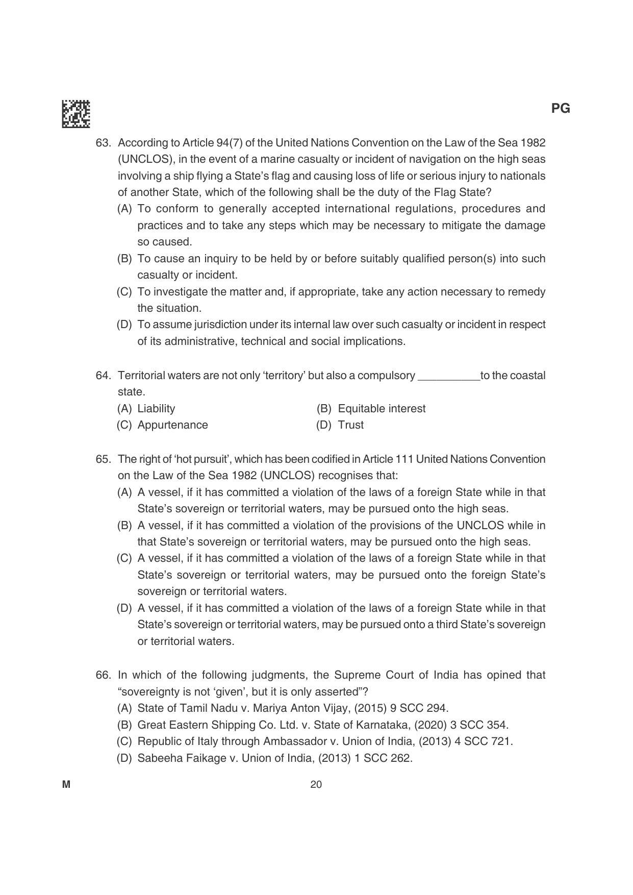 CLAT 2022 PG Question Papers - Page 20