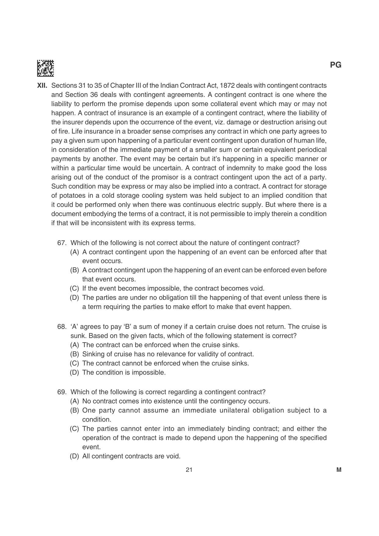 CLAT 2022 PG Question Papers - Page 21
