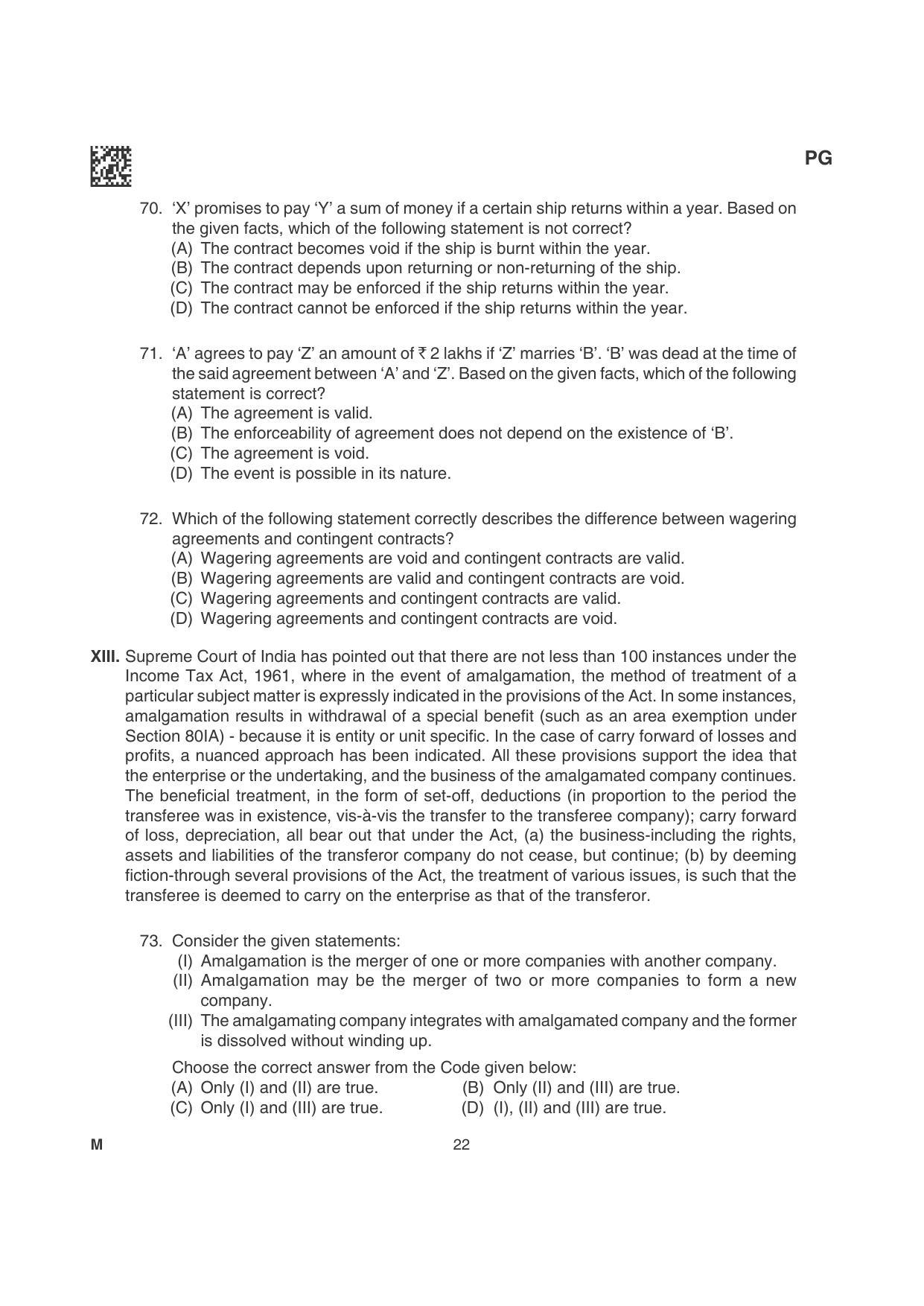 CLAT 2022 PG Question Papers - Page 22