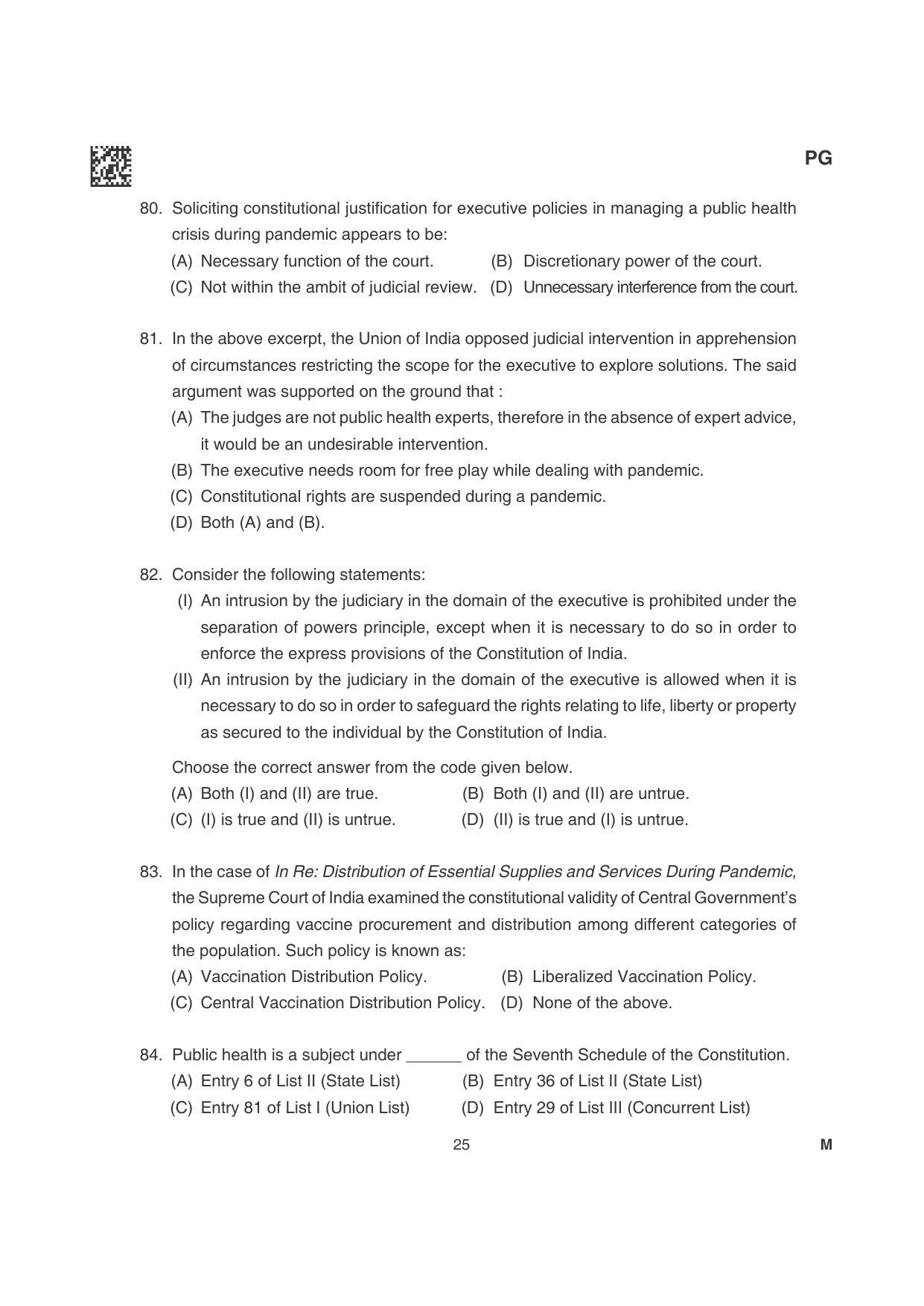 CLAT 2022 PG Question Papers - Page 25