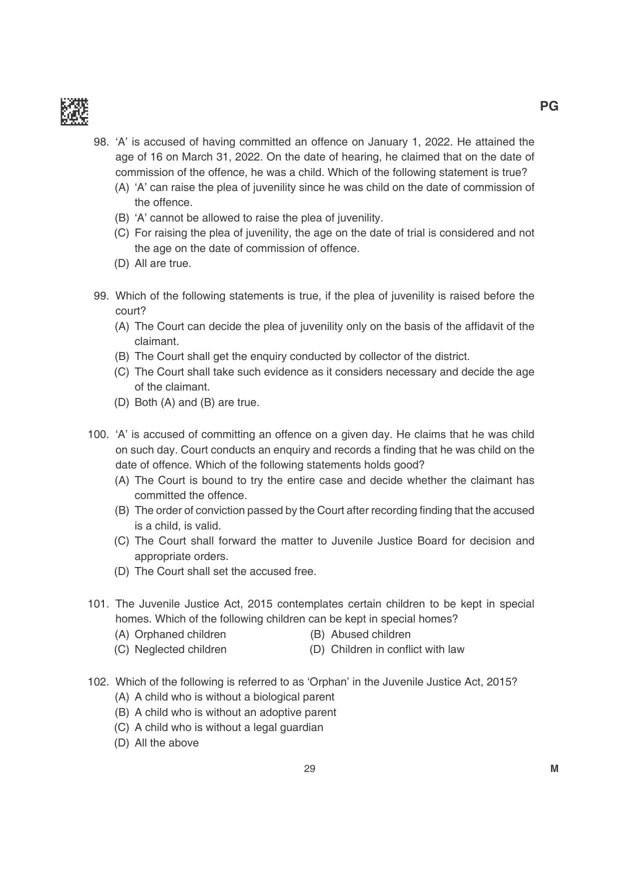 CLAT 2022 PG Question Papers - Page 29