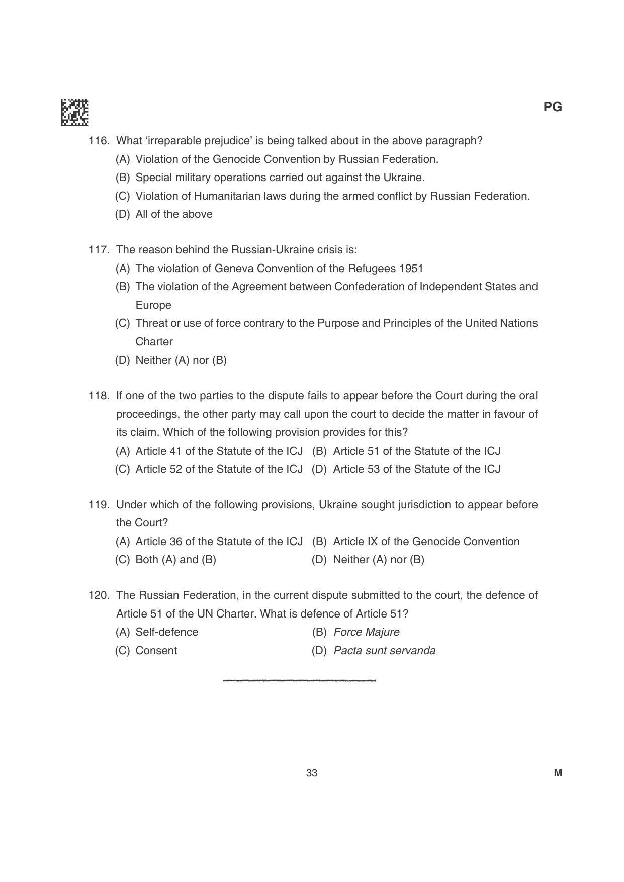 CLAT 2022 PG Question Papers - Page 33