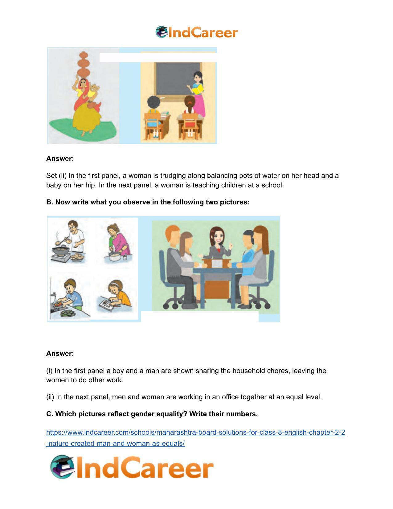 Maharashtra Board Solutions for Class 8- English: Chapter 2.2- Nature Created Man and Woman as Equals - Page 3