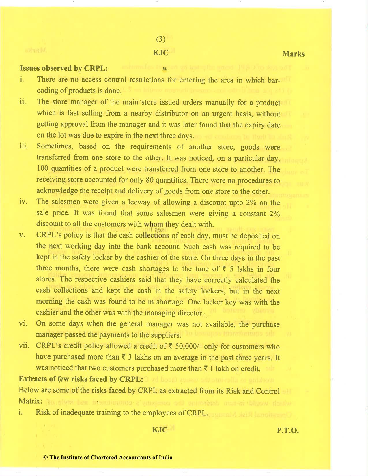 CA Final Nov 2020 Question Paper - Paper 6A – Risk Management - Page 3