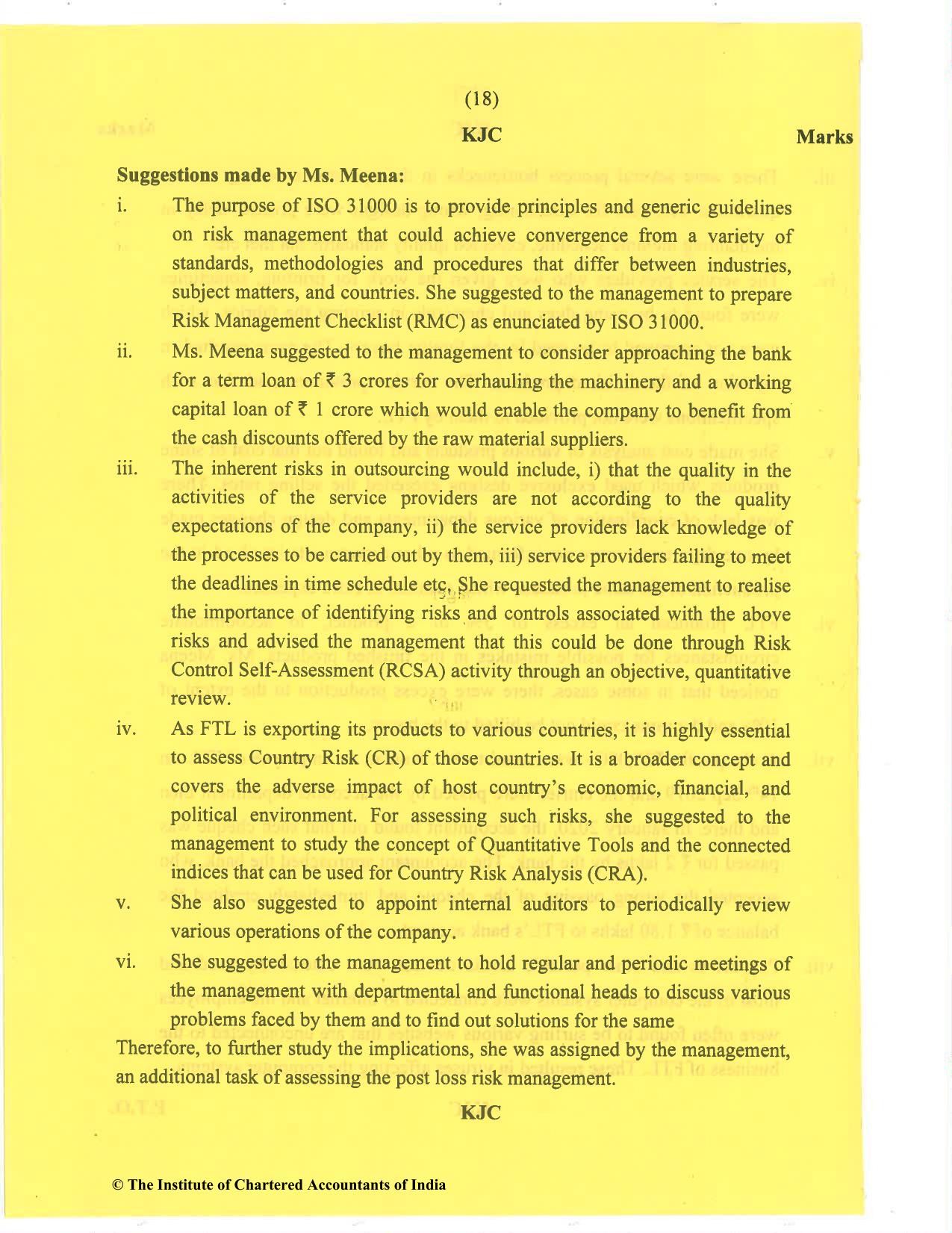 CA Final Nov 2020 Question Paper - Paper 6A – Risk Management - Page 18