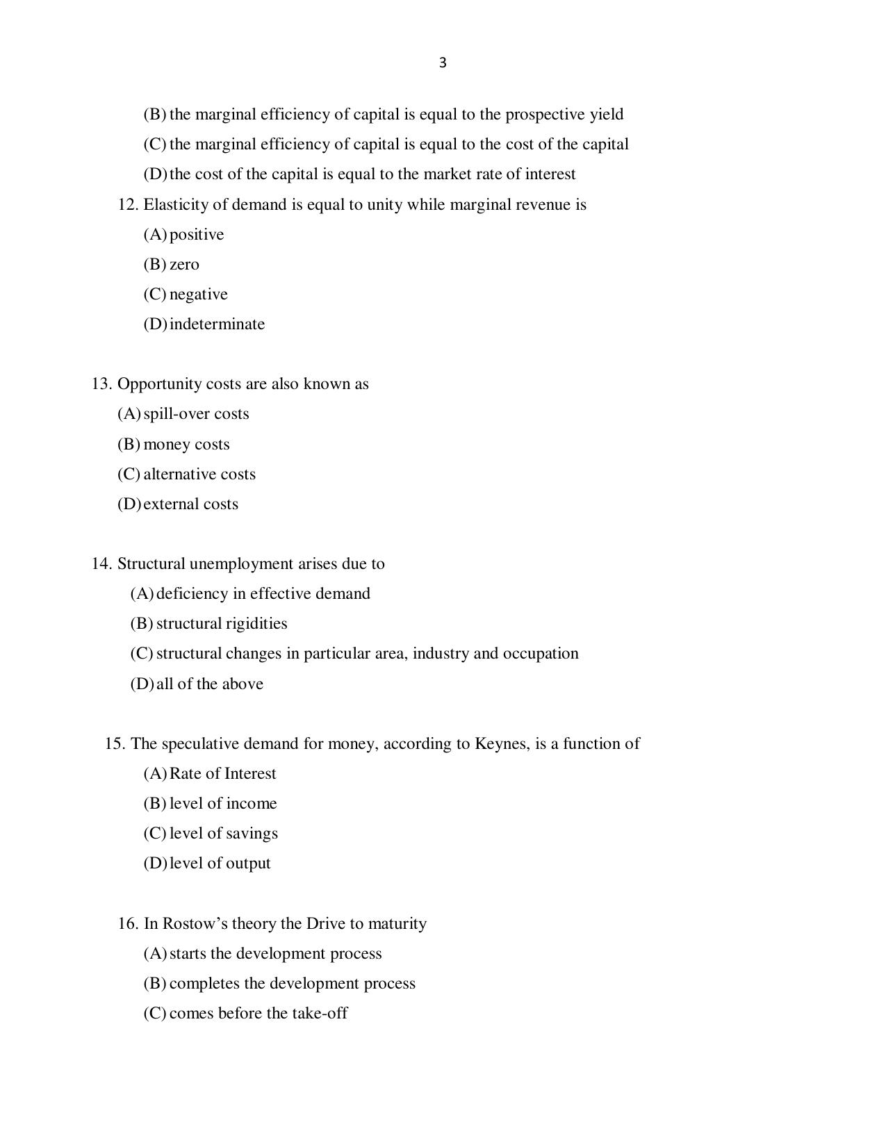 Odisha CPET ECONOMICS SET II 2021 Question Paper - Page 3
