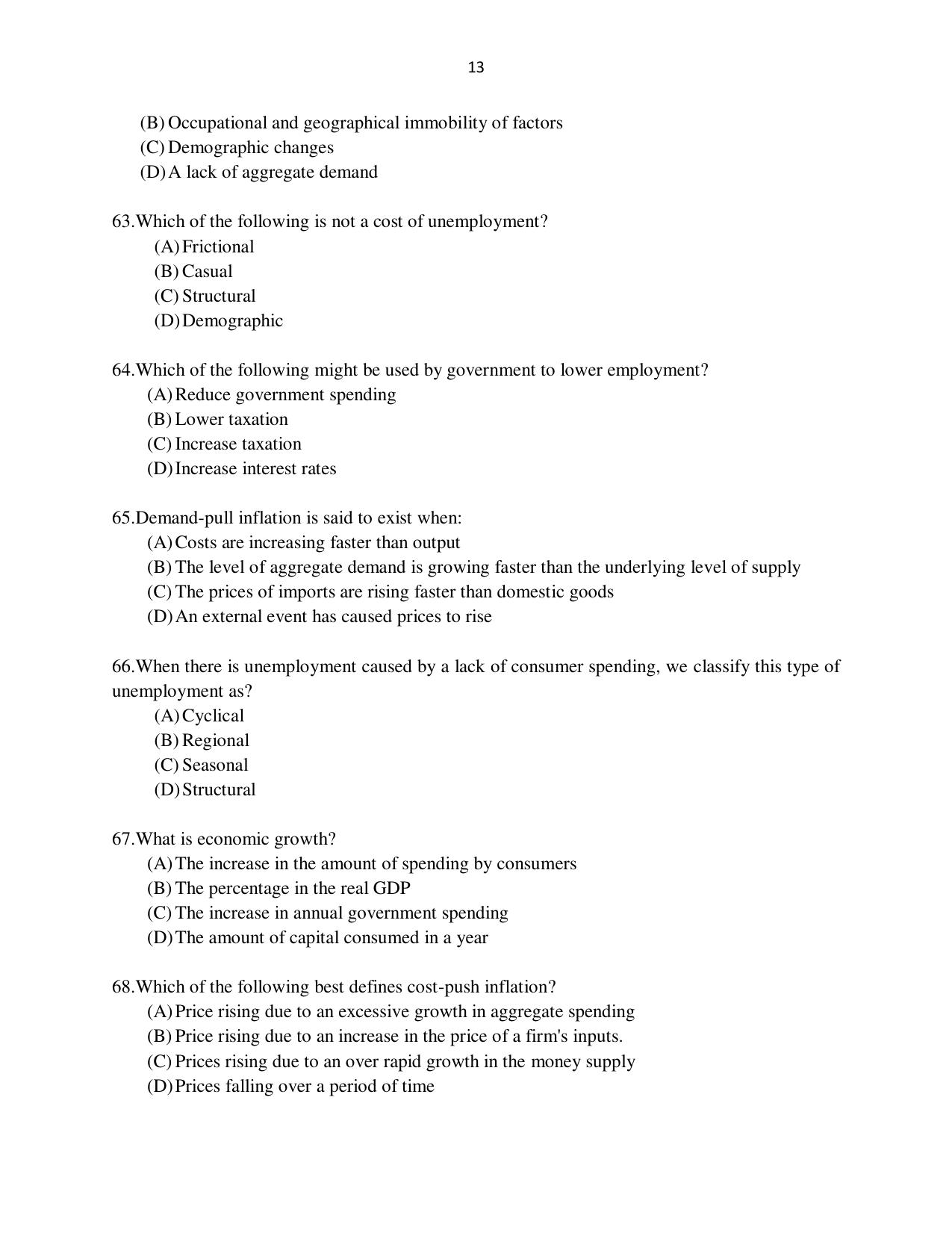 Odisha CPET ECONOMICS SET II 2021 Question Paper - Page 13